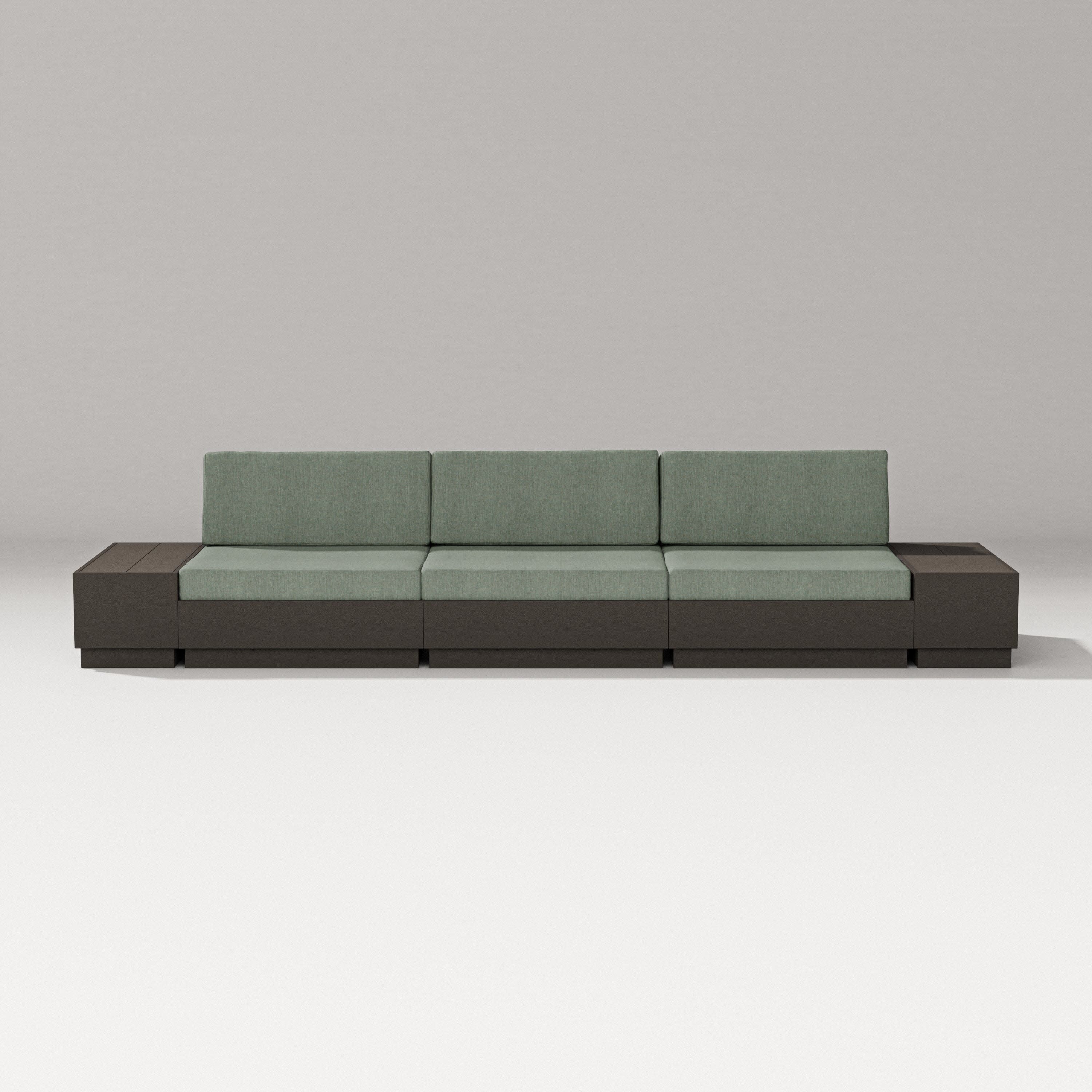 Elevate Straight Sectional in Vintage Coffee / Cast Sage