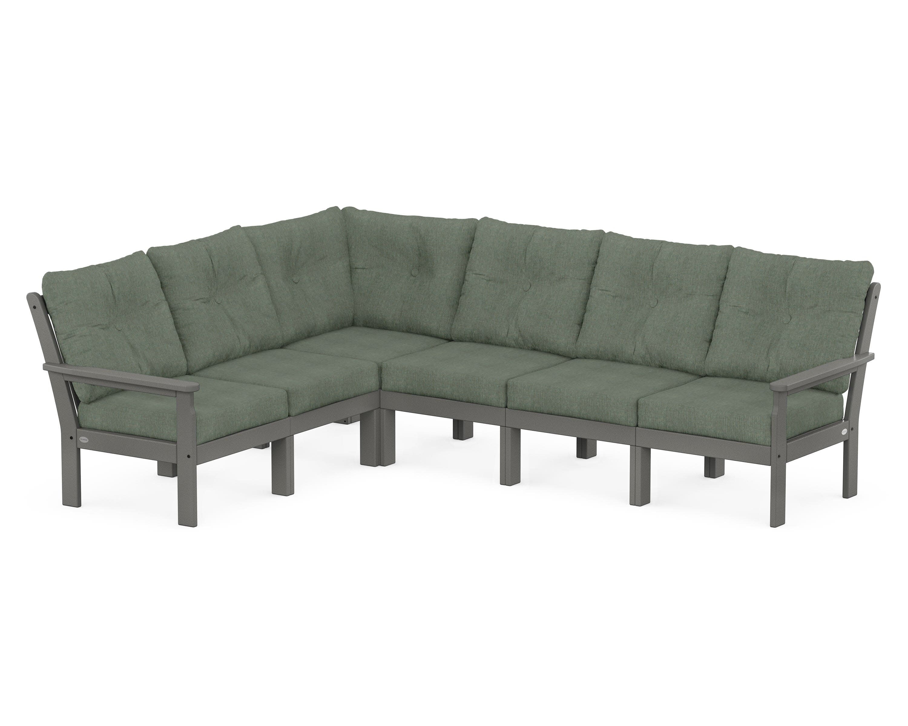 Vineyard 6-Piece Sectional in Slate Grey / Cast Sage