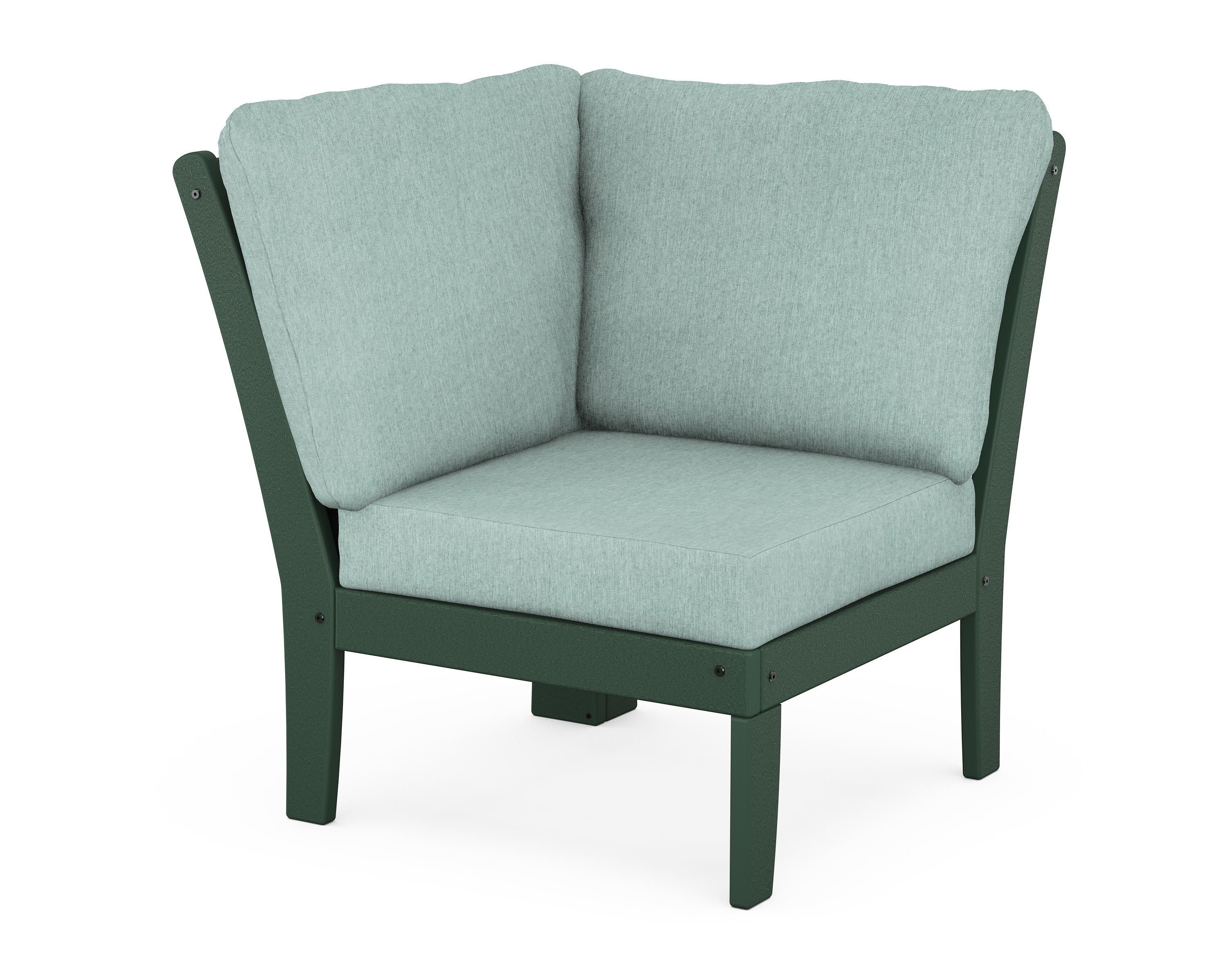 Braxton Modular Corner Chair in Green / Glacier Spa