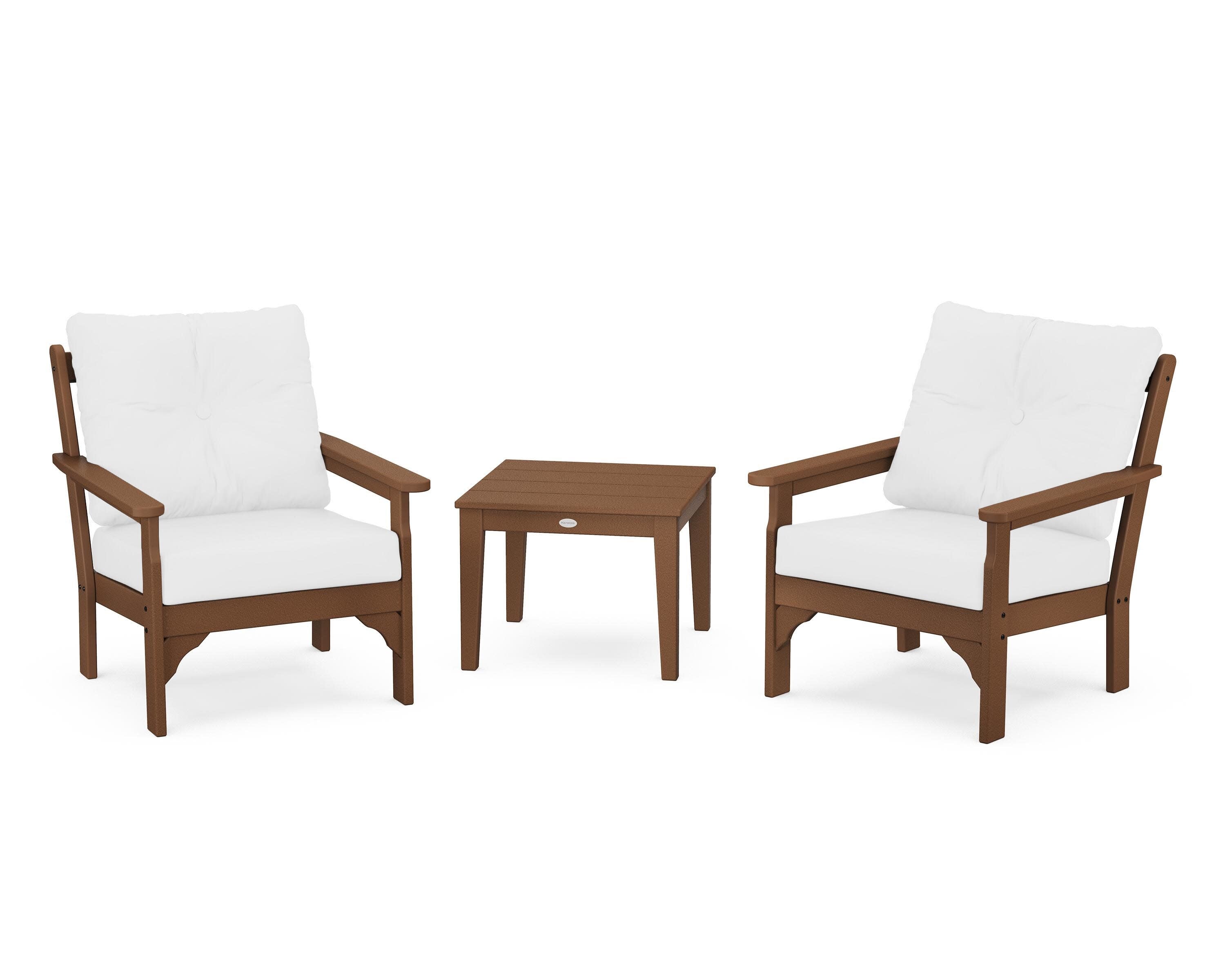 Vineyard 3-Piece Deep Seating Set in Teak / Natural