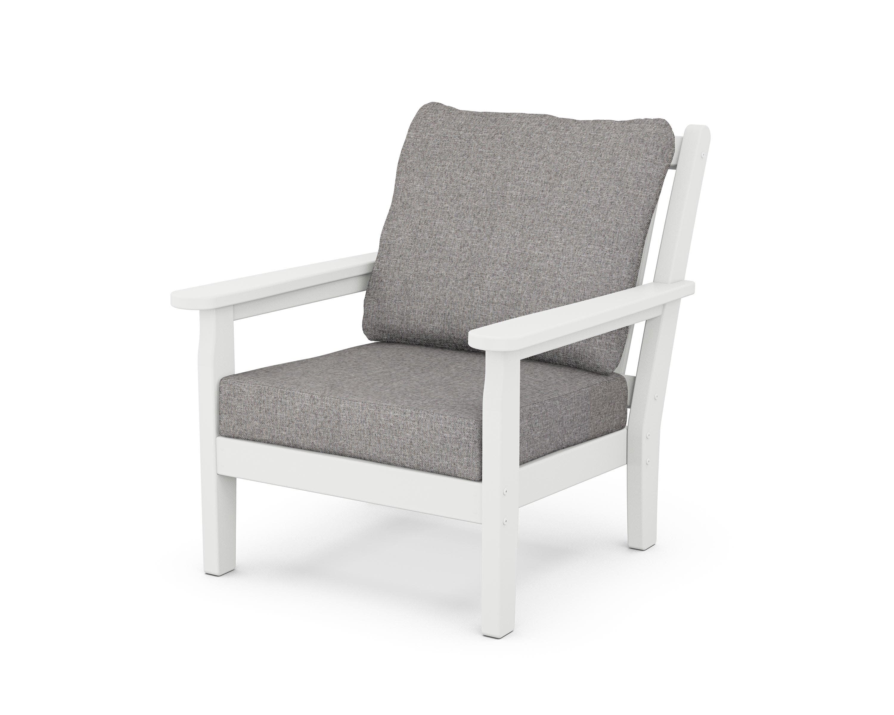 Chippendale Deep Seating Chair in White / Grey Mist