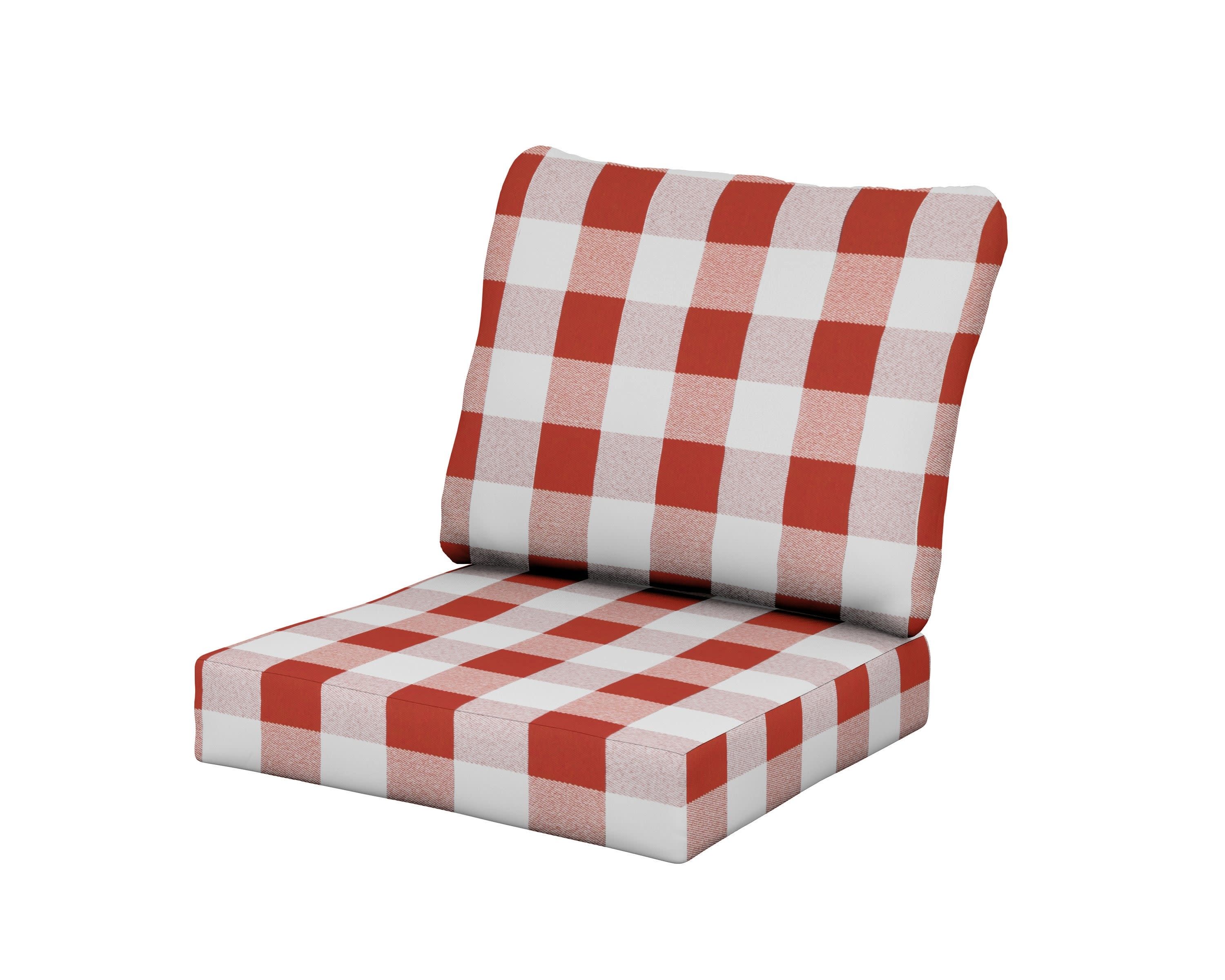 Classics Seat/Back Cushion Set in Buffalo Plaid Crimson
