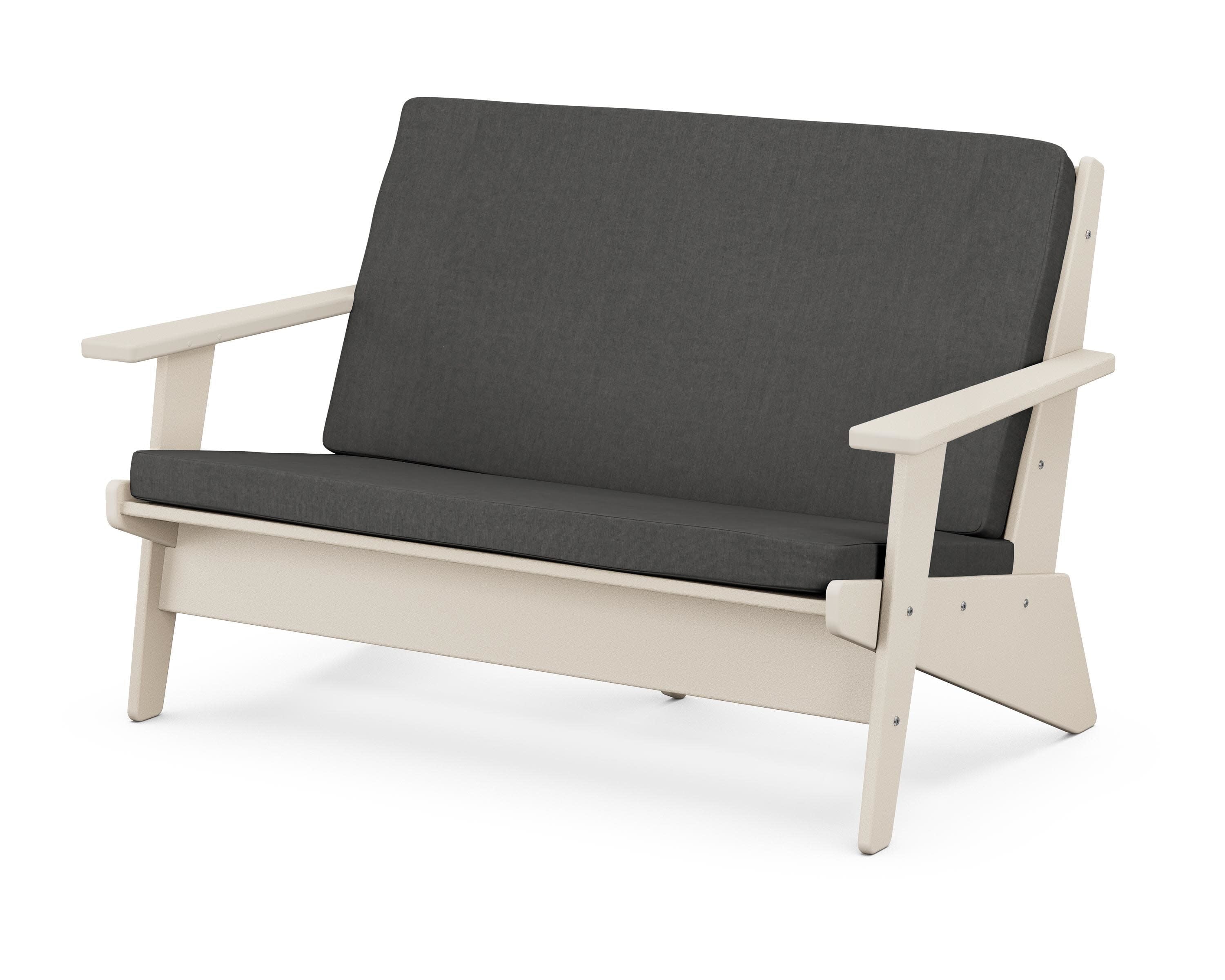 Riviera Modern Lounge Loveseat in Sand / Spectrum Carbon