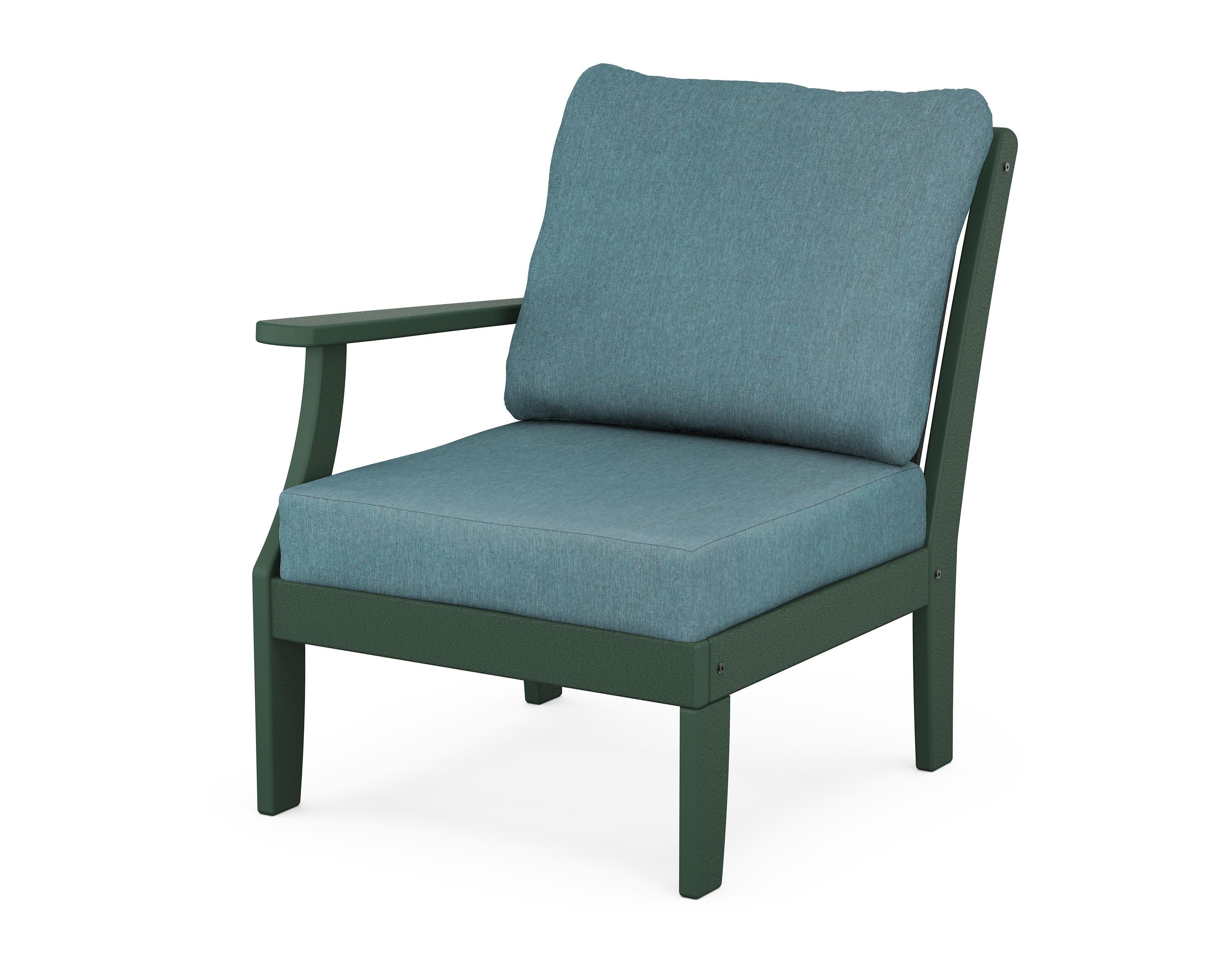 Braxton Modular Left Arm Chair in Green / Ocean Teal