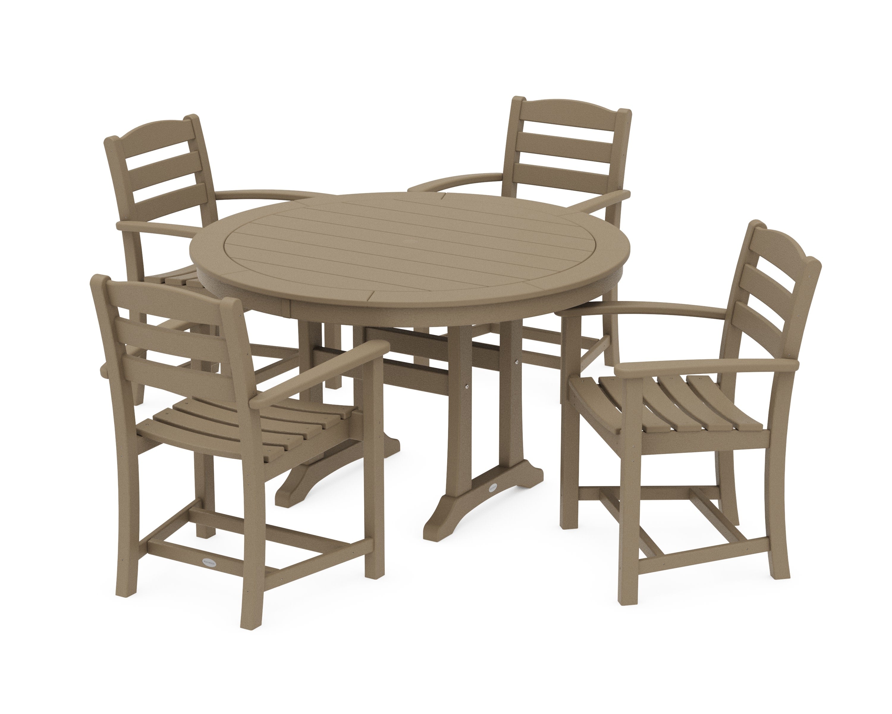 La Casa Caf 5-Piece Arm Chair Dining Set in Vintage Sahara