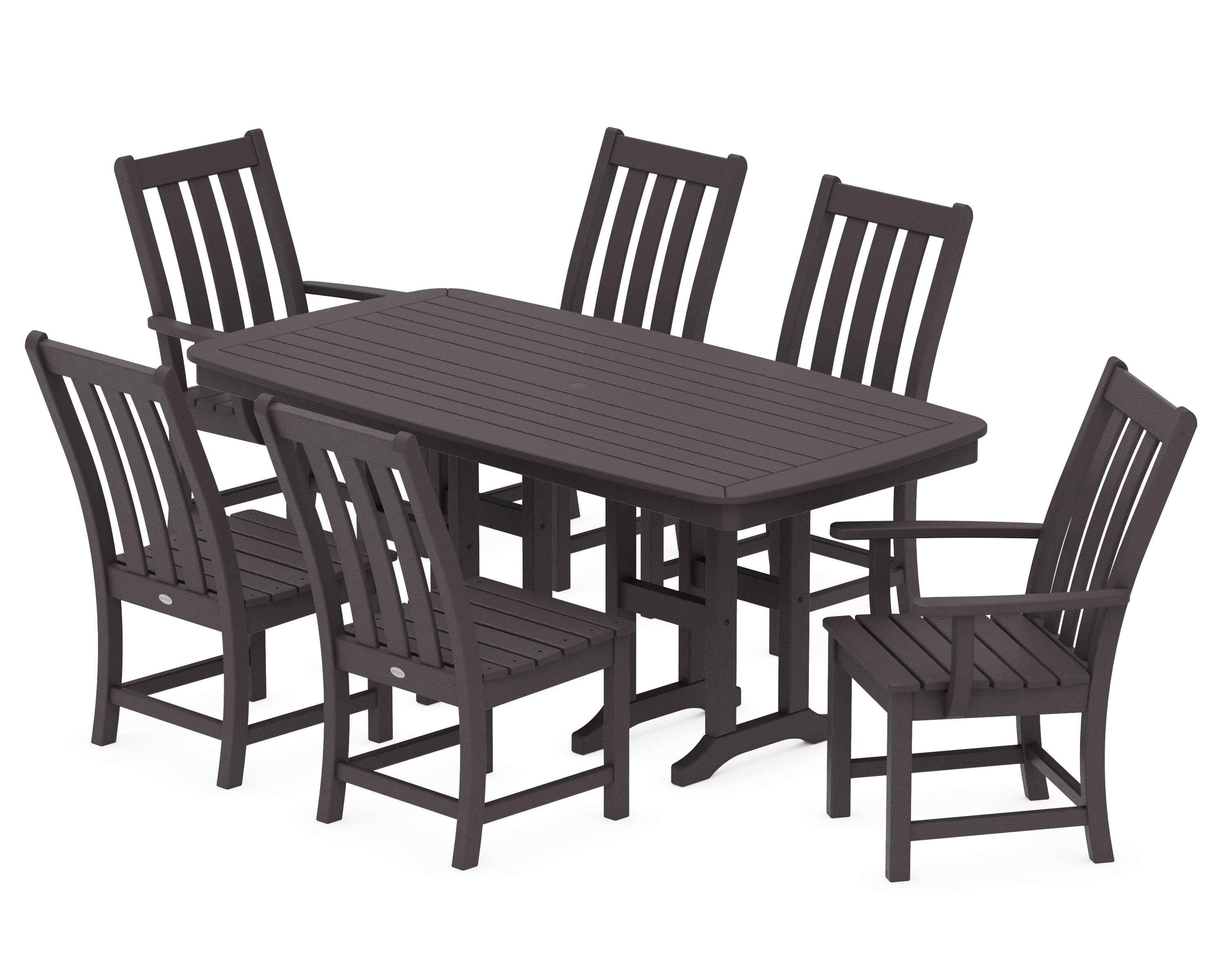 Vineyard 7-Piece Dining Set in Vintage Coffee
