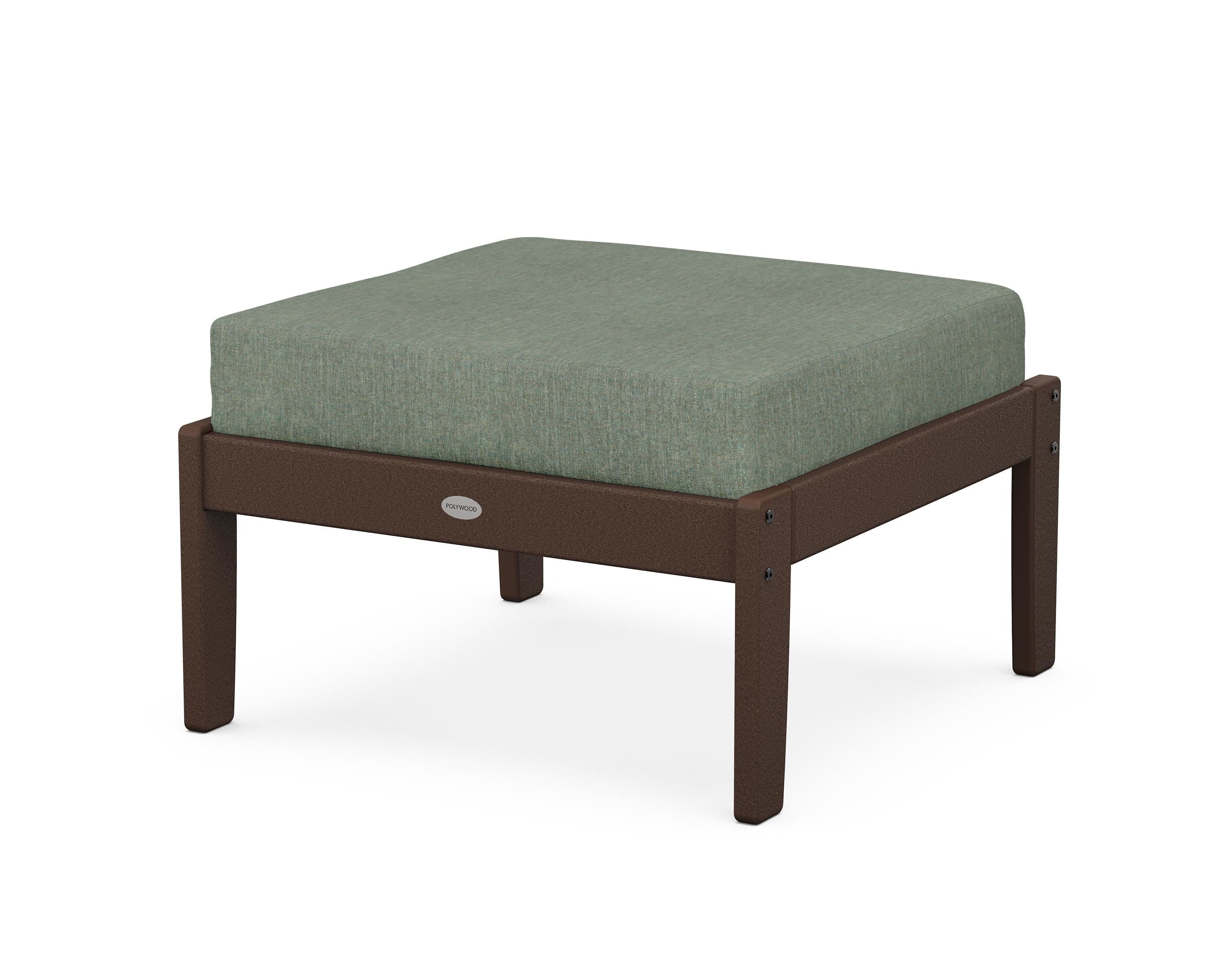 Braxton Deep Seating Ottoman in Mahogany / Cast Sage