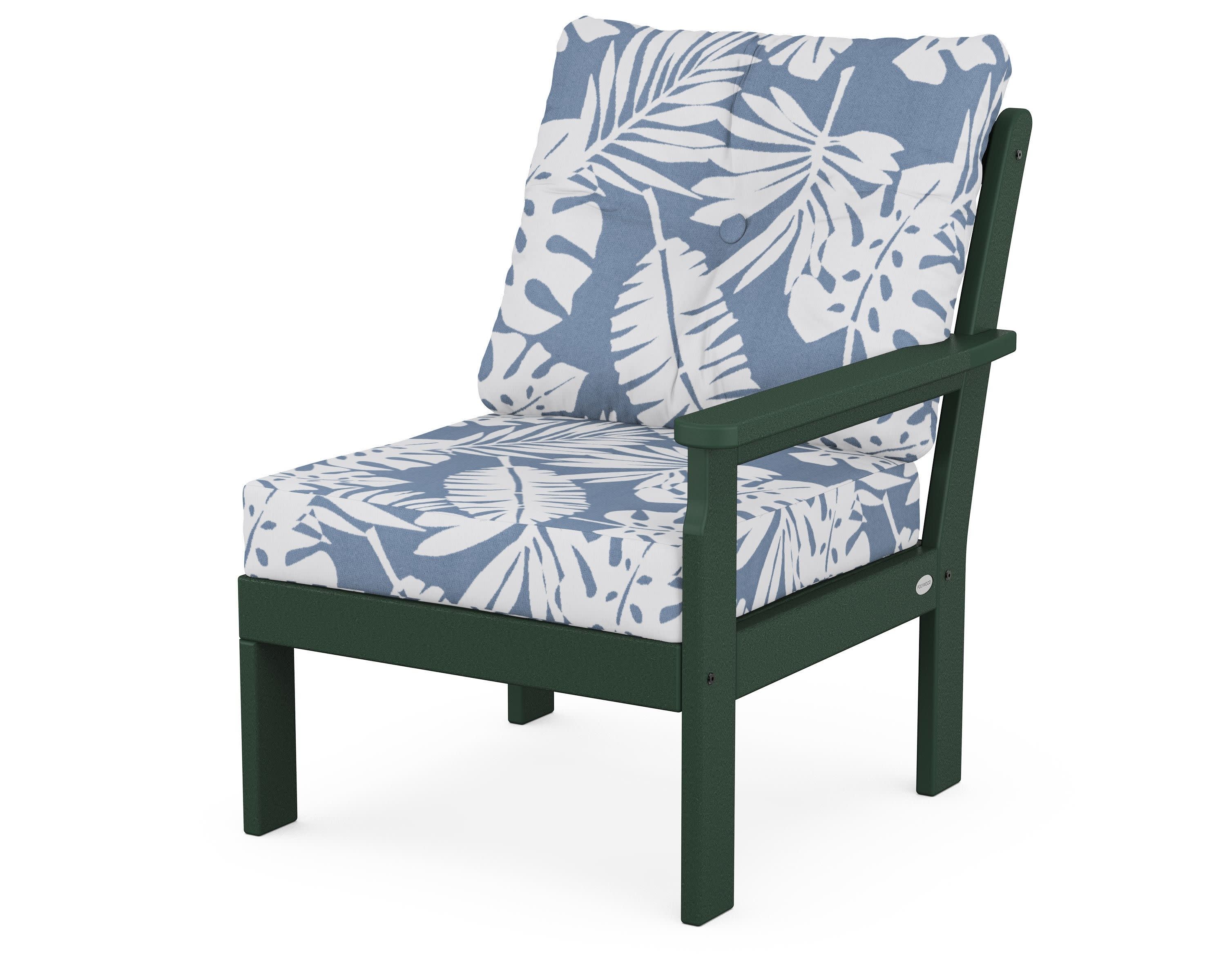 Vineyard Modular Right Arm Chair in Green / Leaf Sky Blue