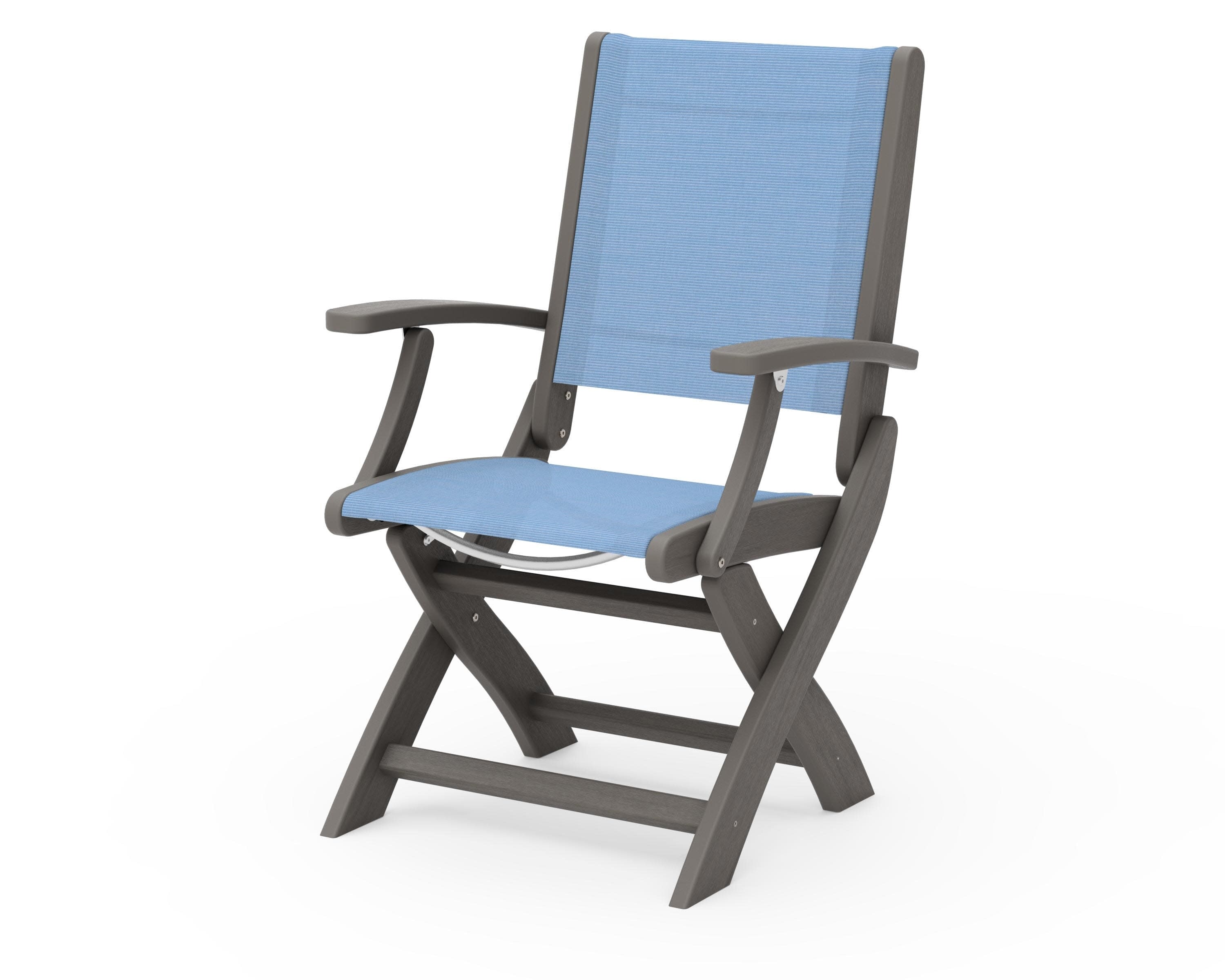 Coastal Folding Chair in Driftwood / Poolside Sling
