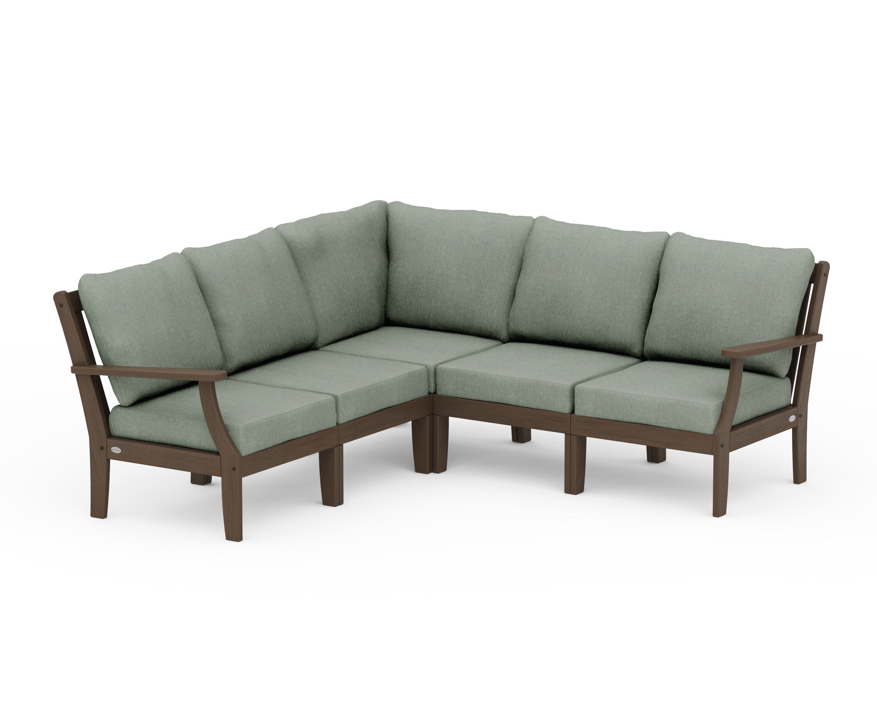 Braxton Modular 5-Piece Deep Seating Set in Kona / Cast Sage