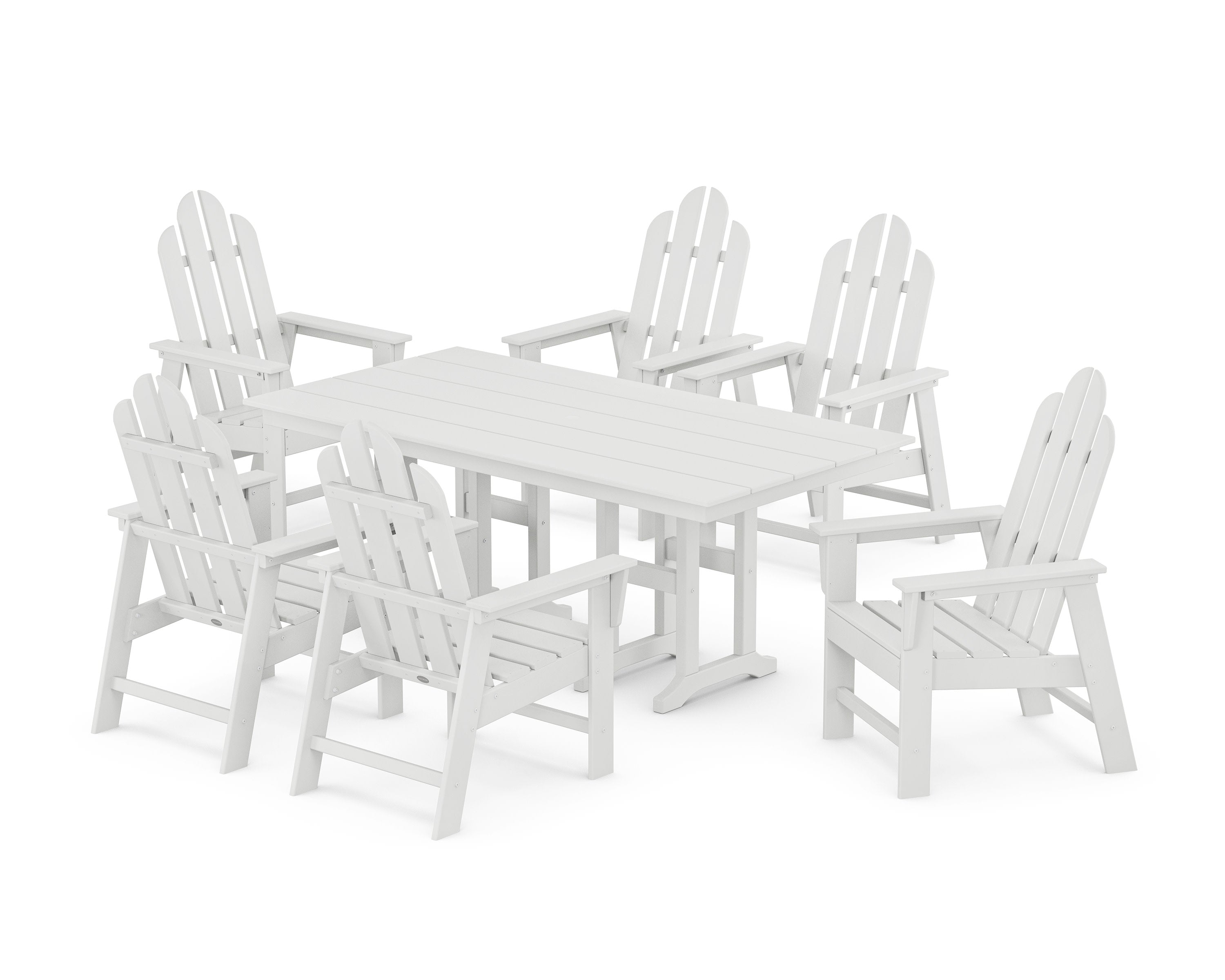 Long Island 7-Piece Farmhouse Dining Set in White