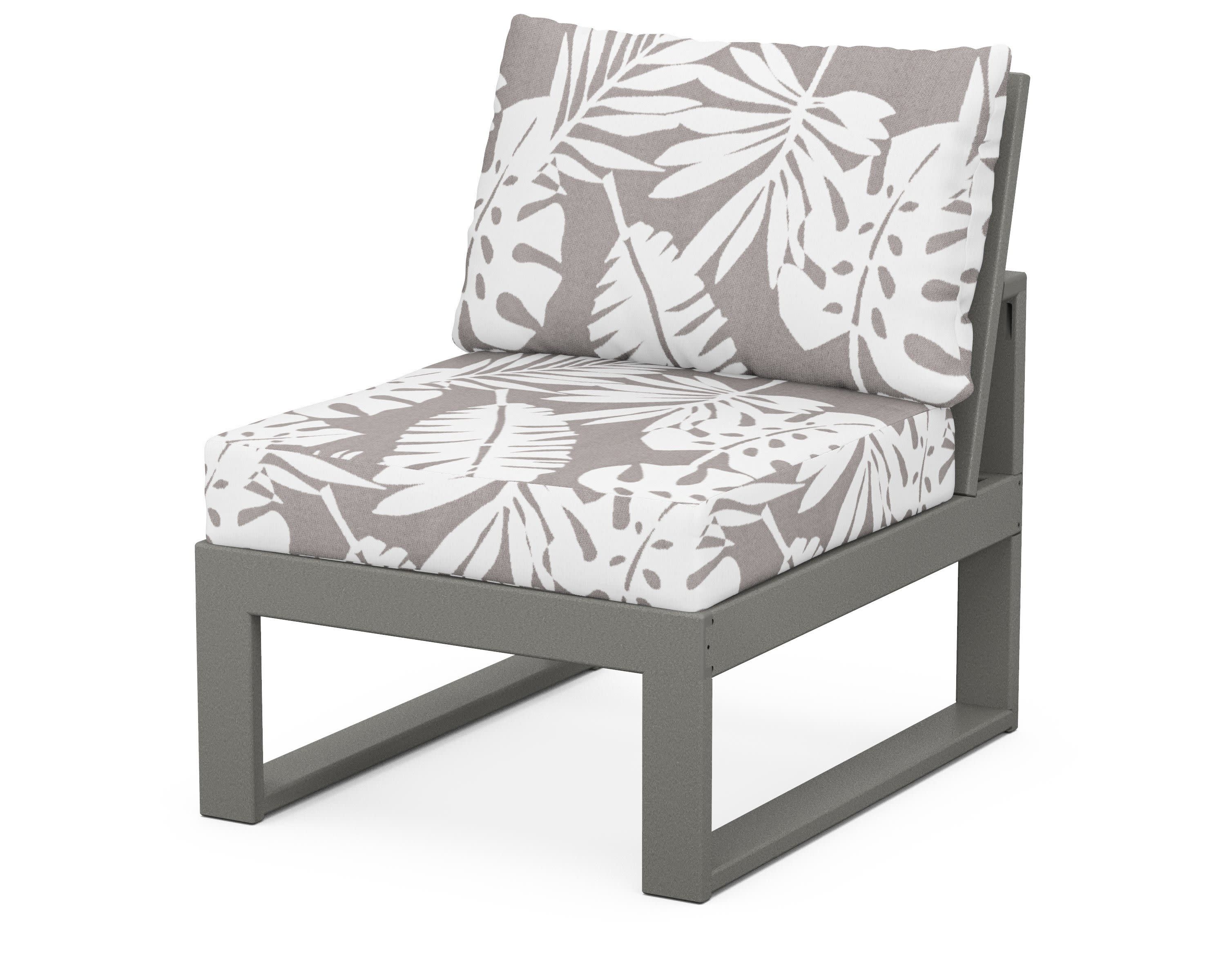 Modular Armless Chair in Slate Grey / Leaf Grey Mist