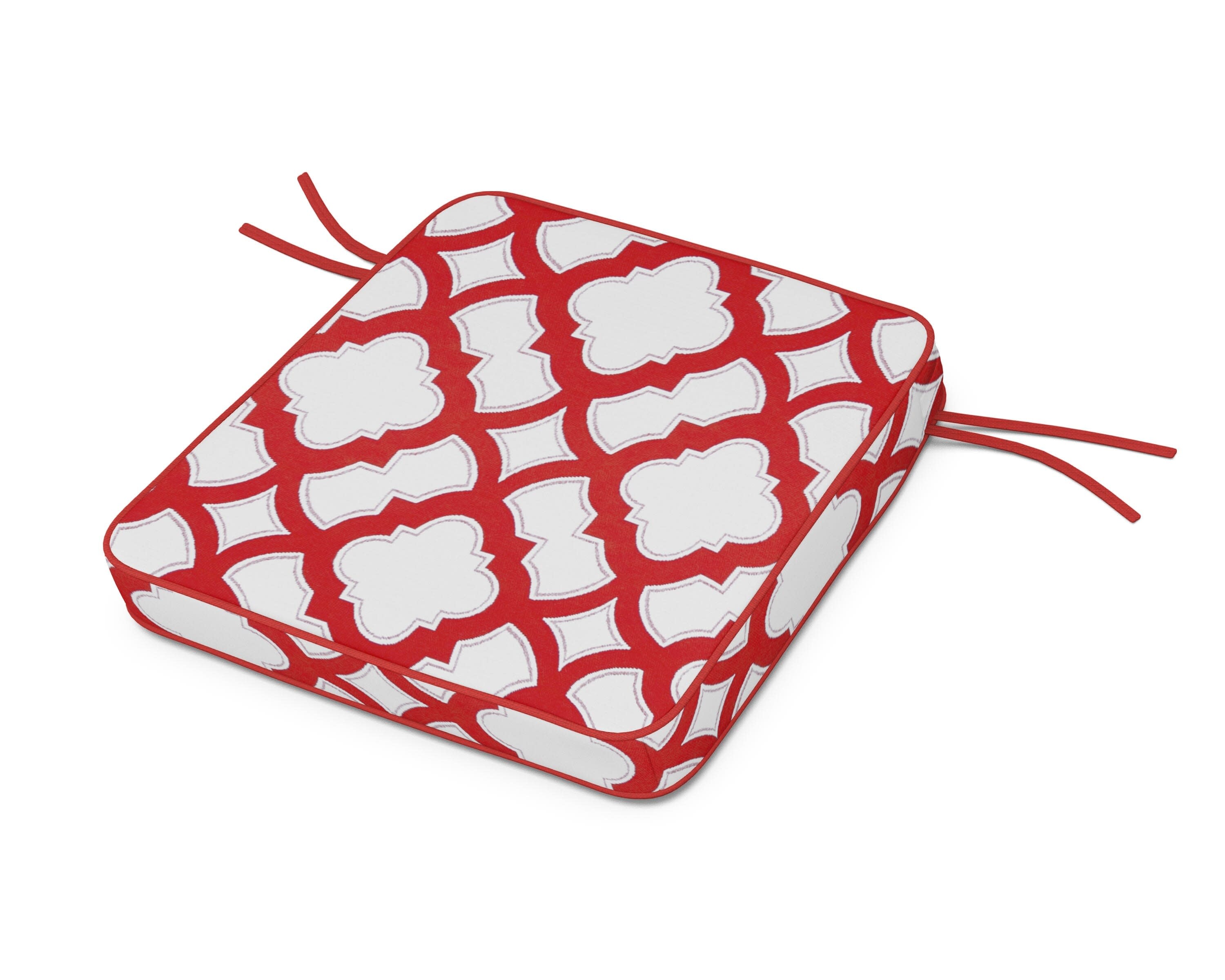 Acadia Dining Arm Seat Cushion in Trellis Crimson
