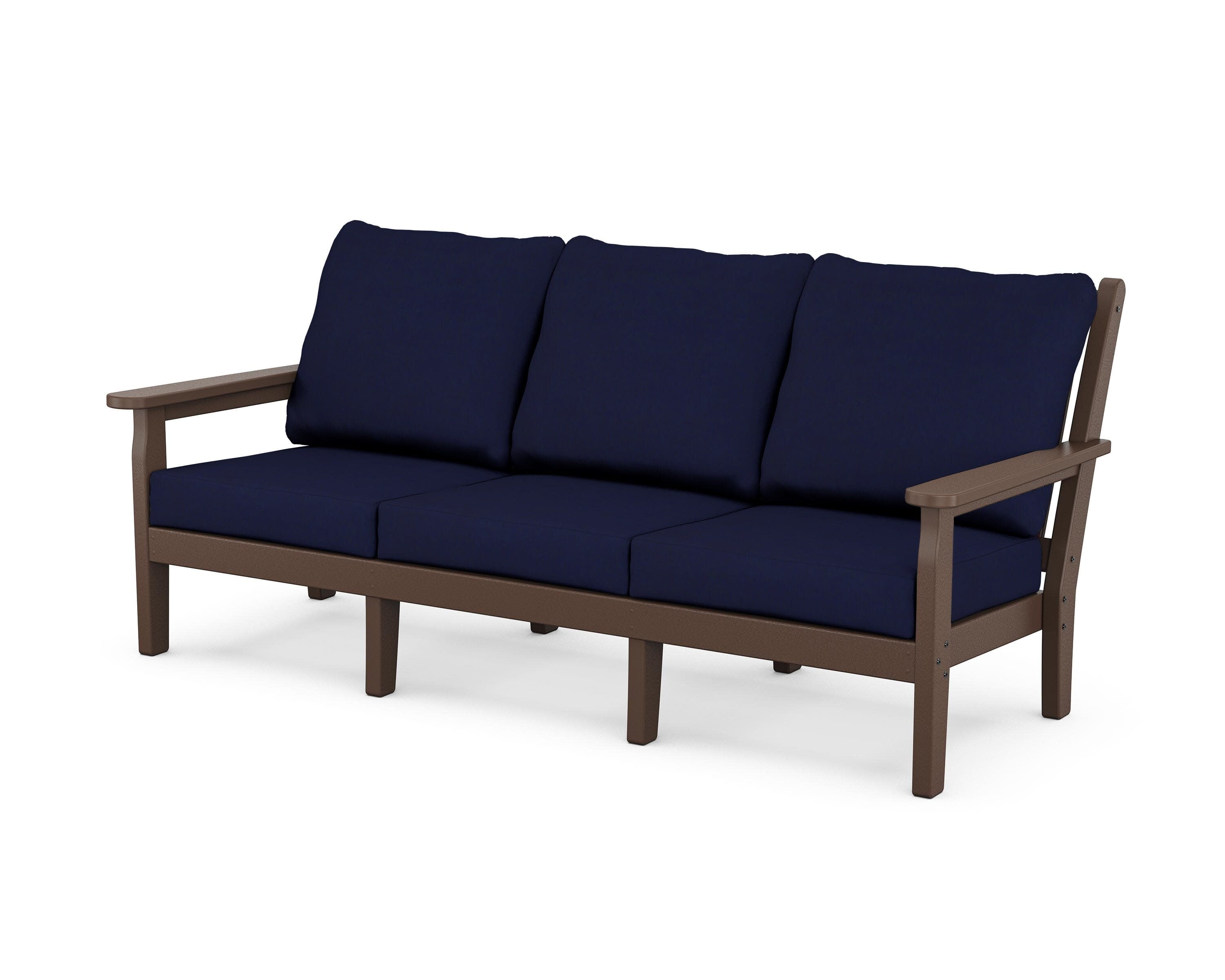 Chippendale Deep Seating Sofa in Mahogany / Navy
