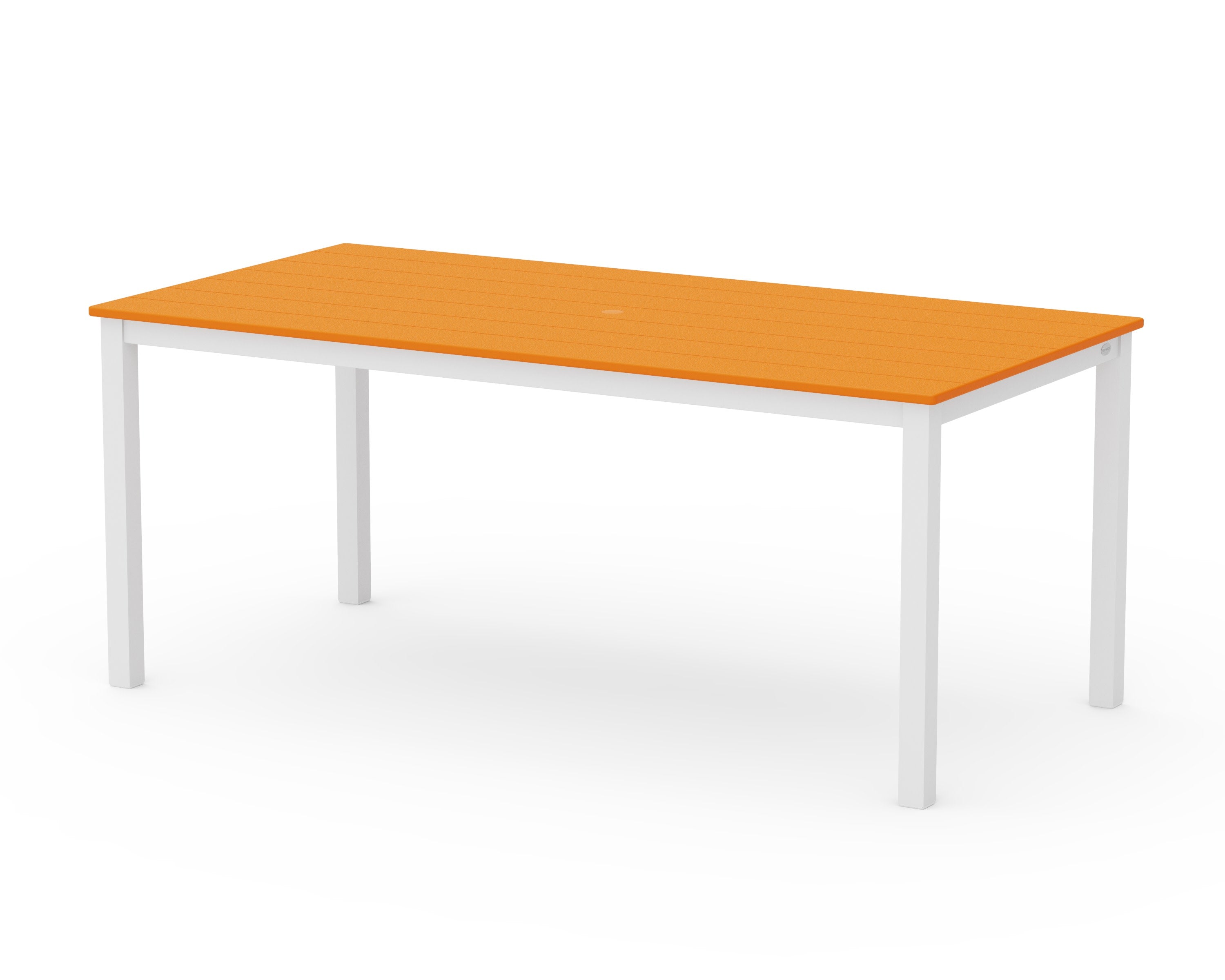 Main Street 36" x 72" Dining Table in White / Tangerine