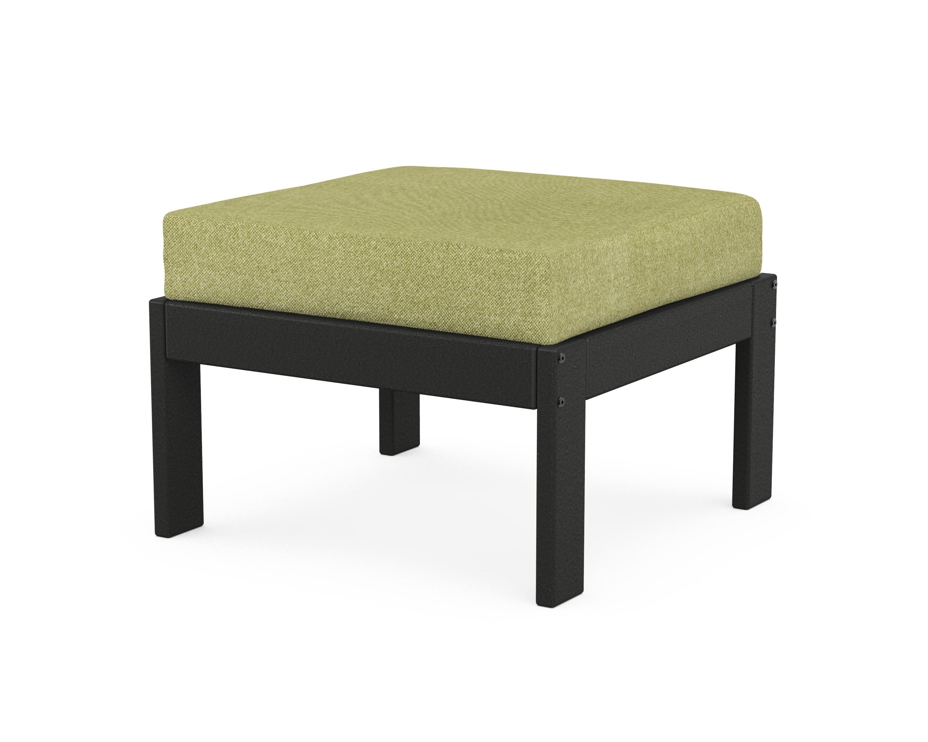Vineyard Modular Ottoman in Black / Chartreuse Boucle