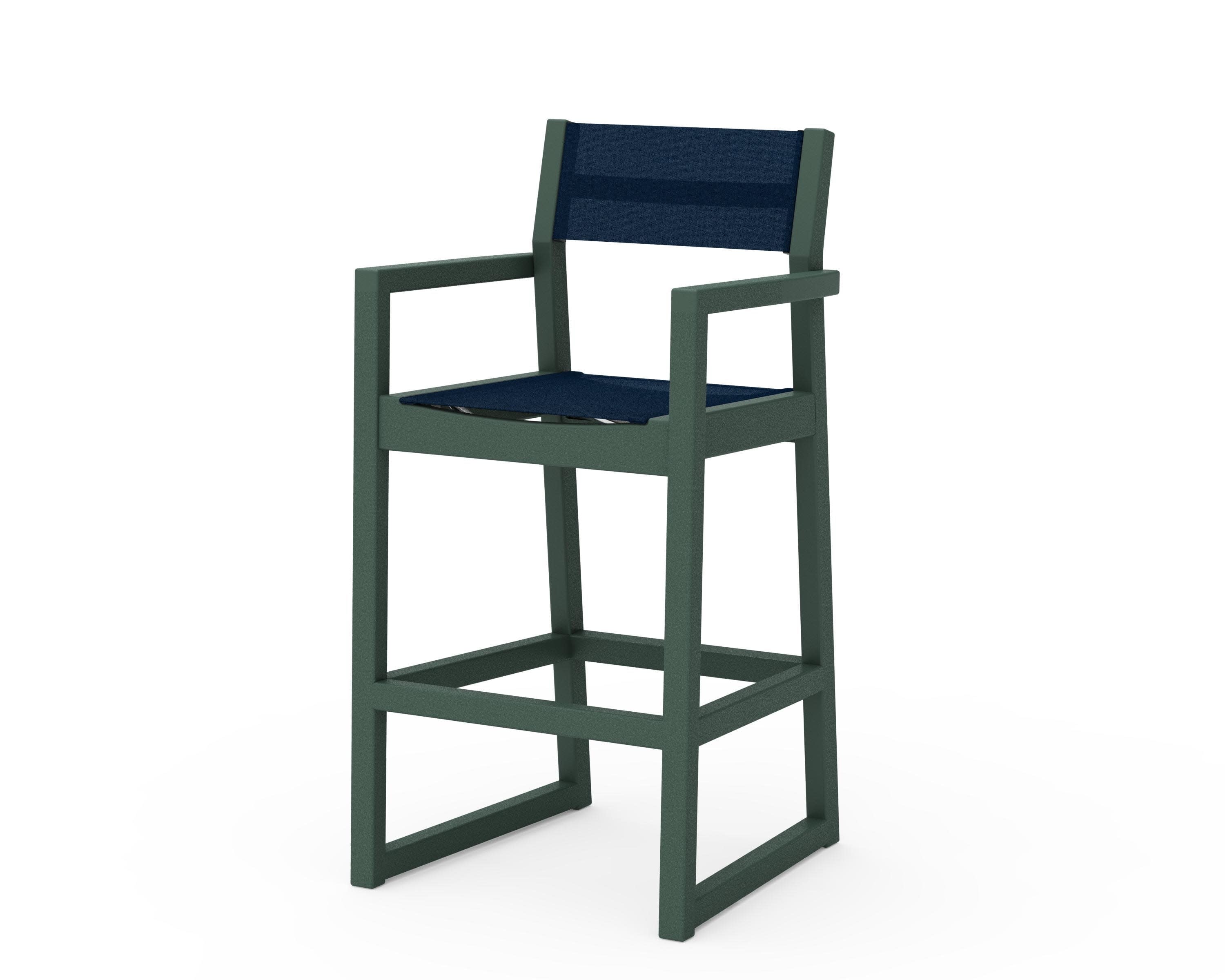 EDGE Sling Bar Arm Chair in Green / Navy Blue Sling