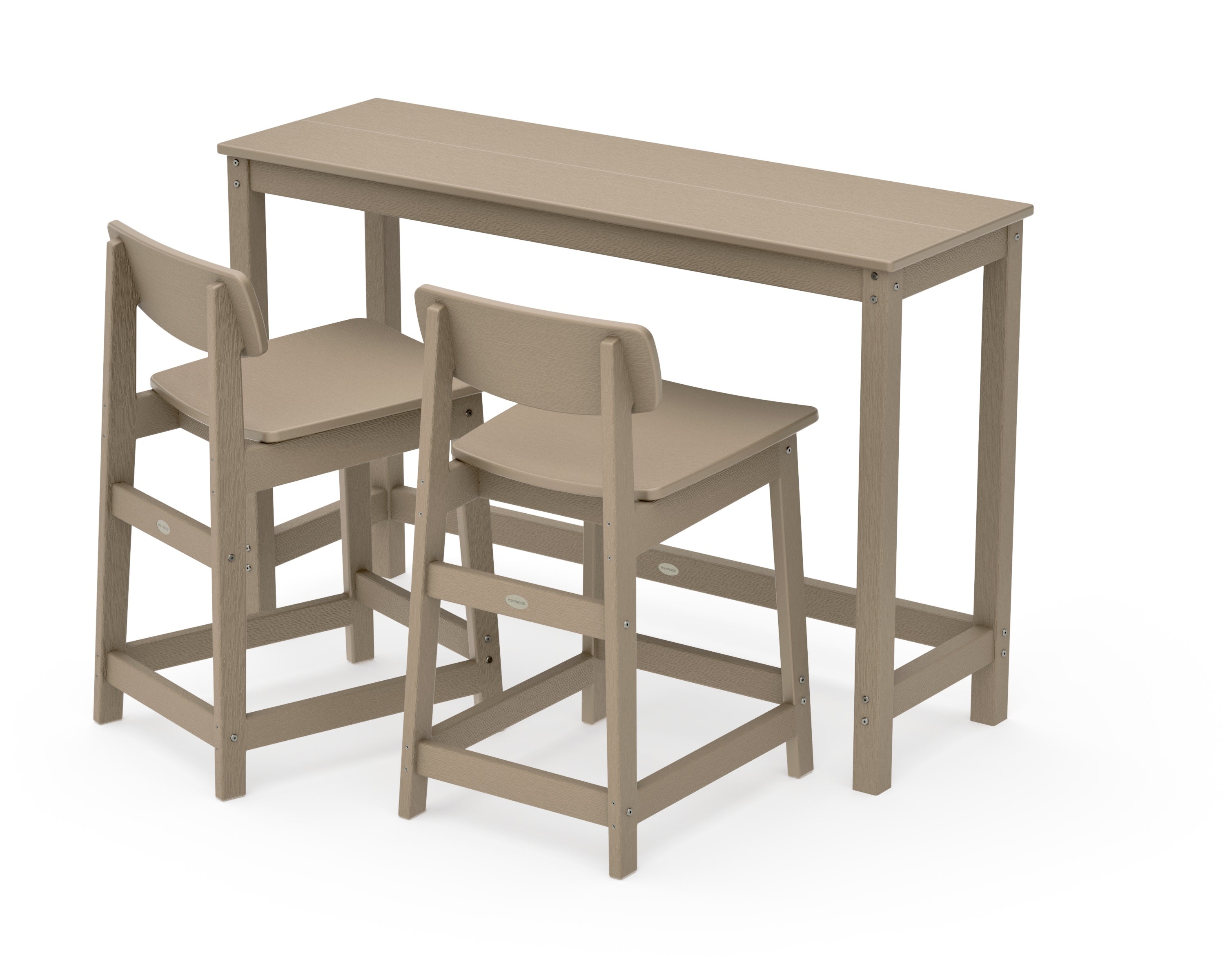 Modern Studio Urban Lowback Counter Chair 3-Piece Balcony Set in Vintage Sahara