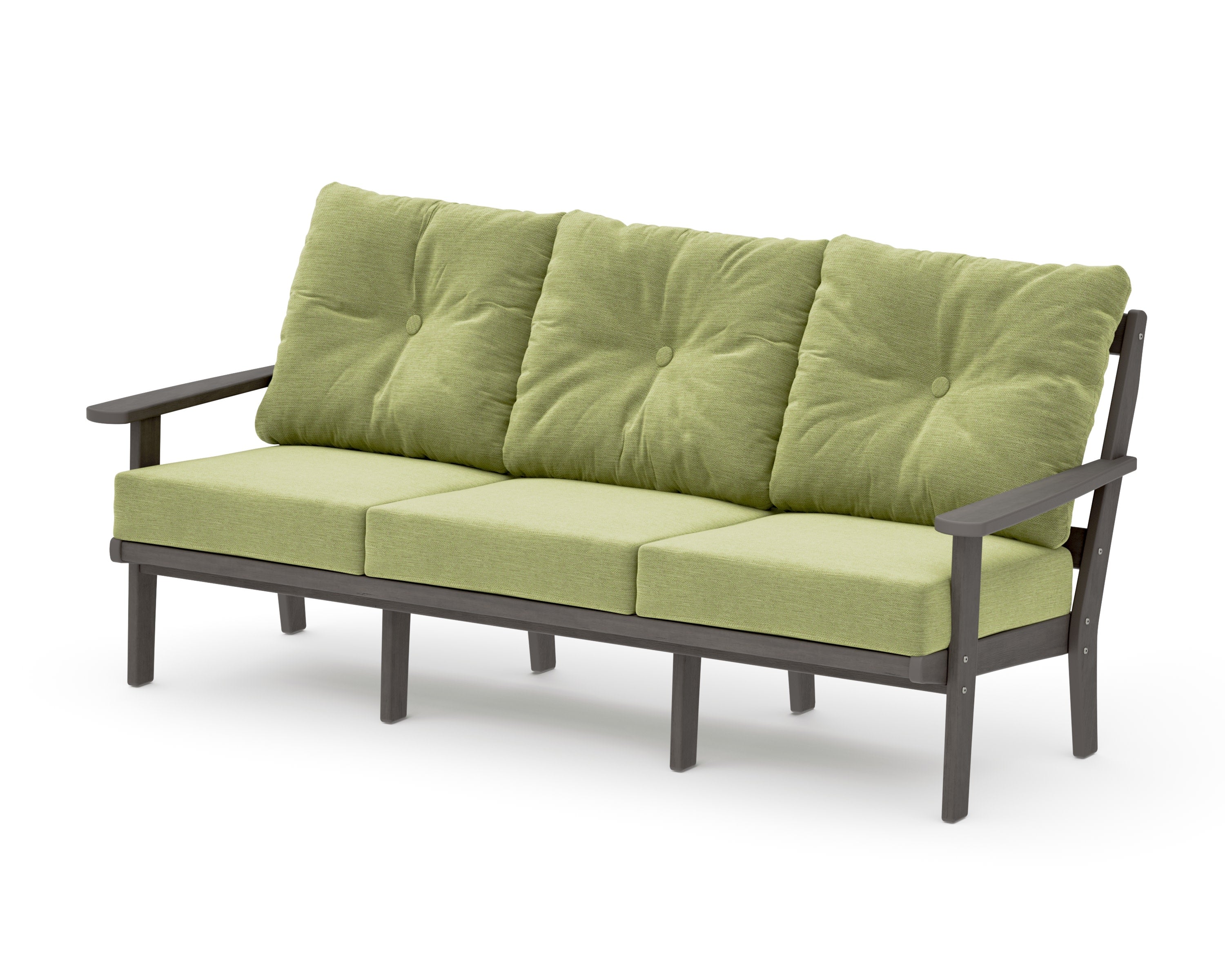Mission Deep Seating Sofa in Driftwood / Chartreuse Boucle