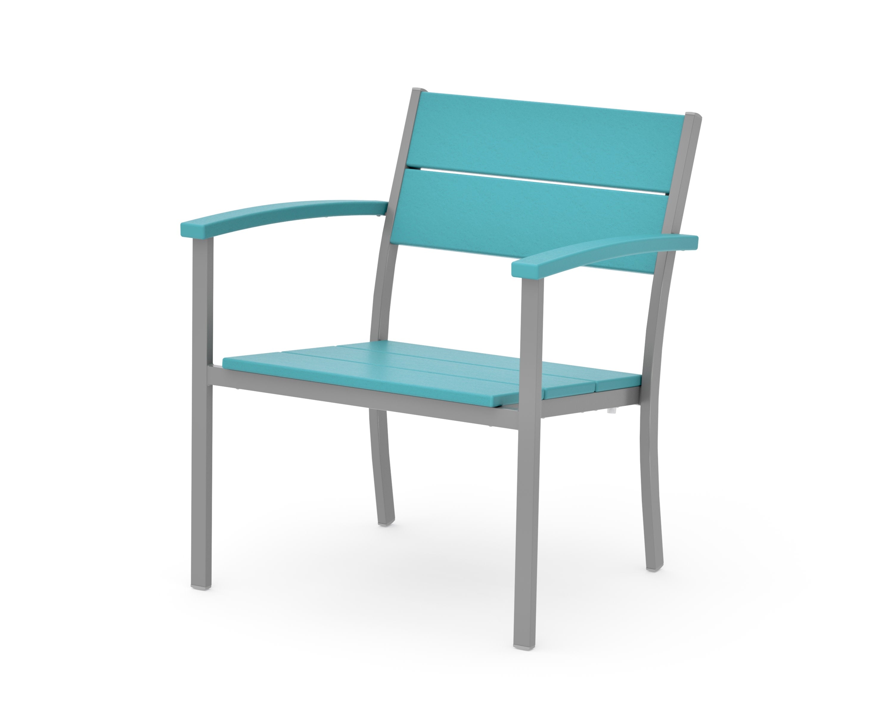 Main Street Stacking Lounge Arm Chair in Silver / Aruba