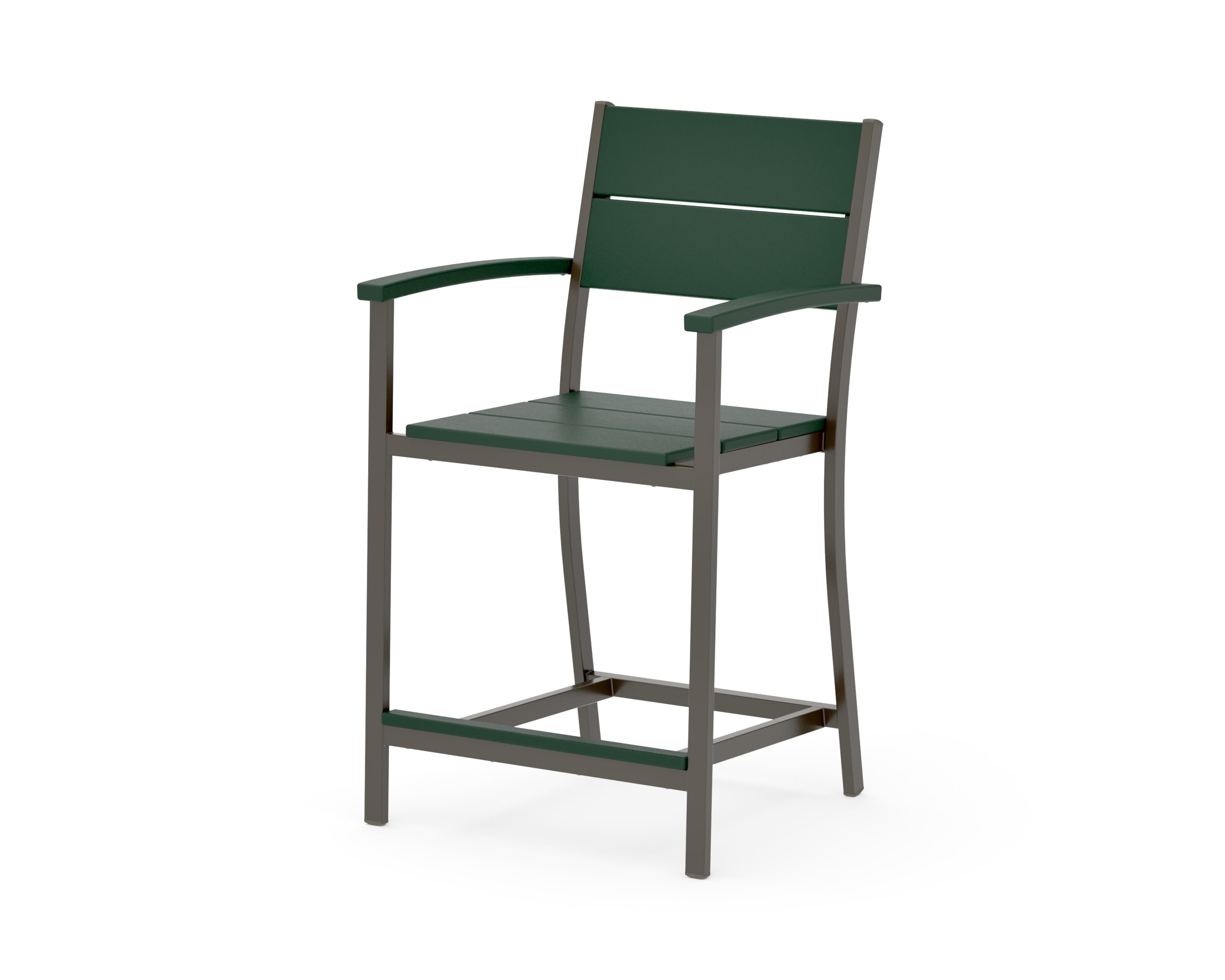 Main Street Counter Arm Chair in Bronze / Green