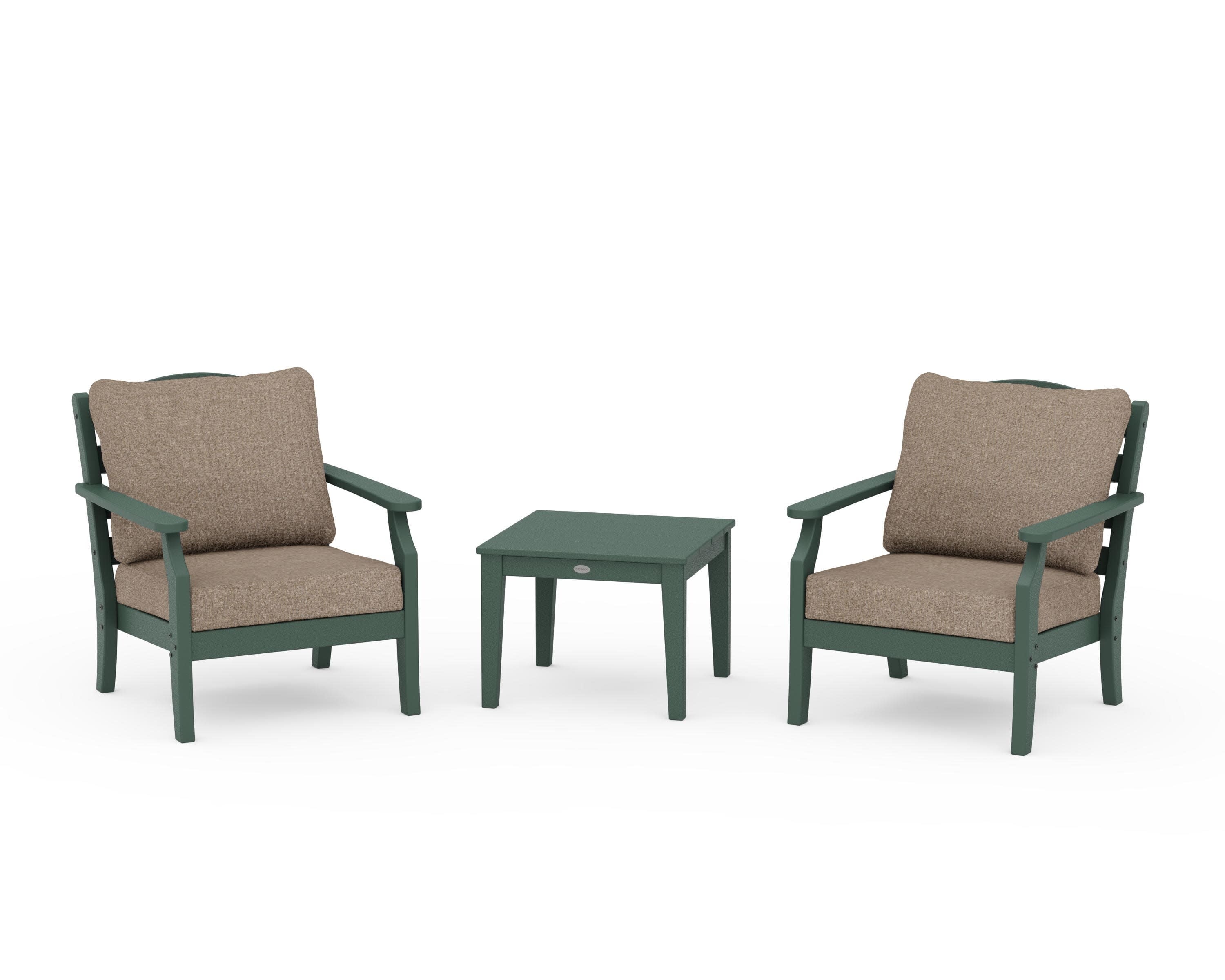 Savannah 3-Piece Deep Seating Set in Green / Spiced Burlap