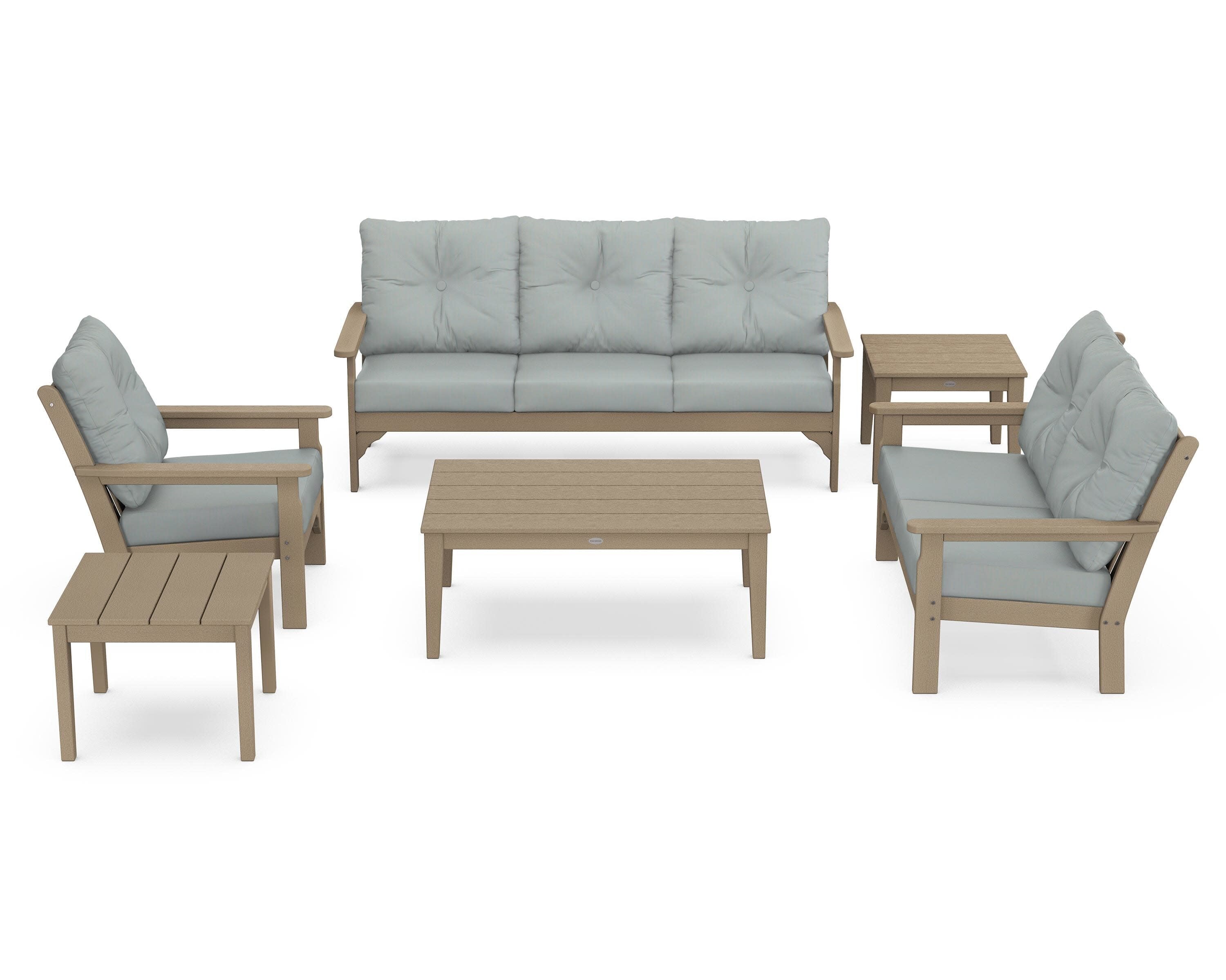 Vineyard 6-Piece Deep Seating Set in Vintage Sahara / Spa