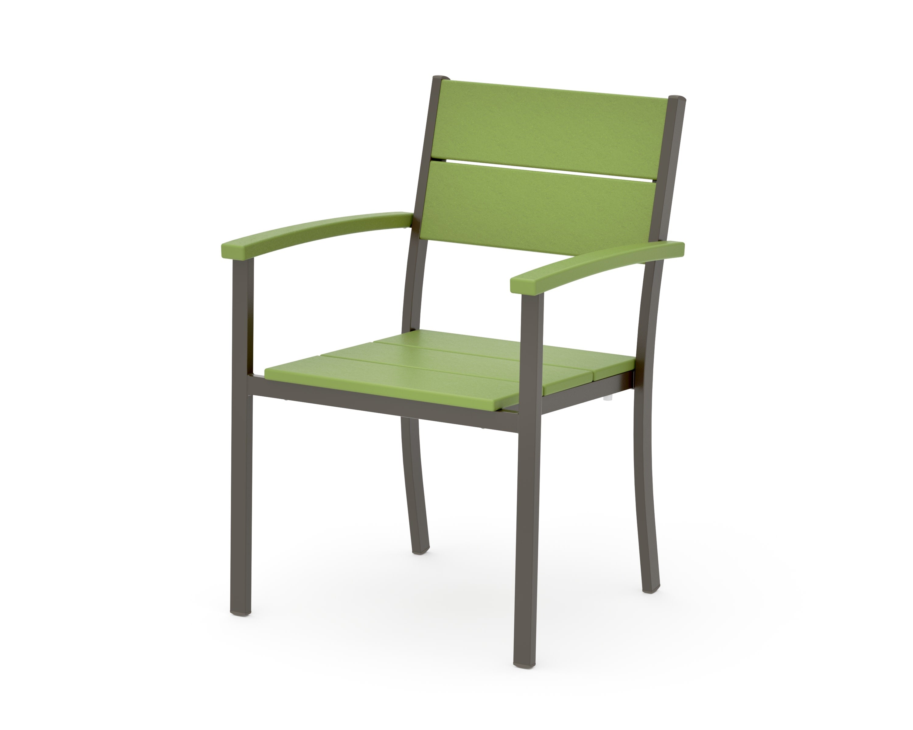 Main Street Stacking Dining Arm Chair in Bronze / Lime