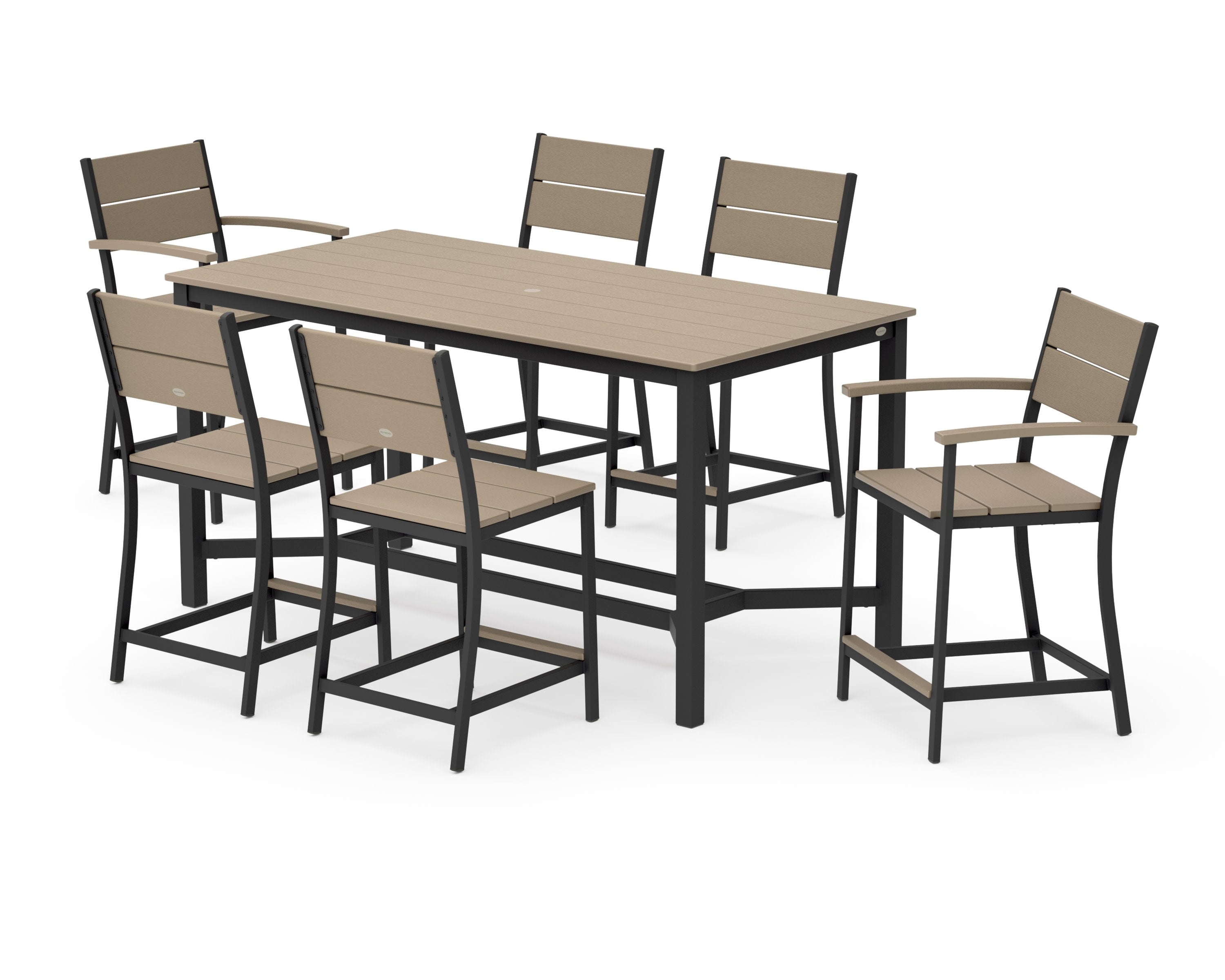 Main Street 7-Piece Counter Set in Black / Vintage Sahara