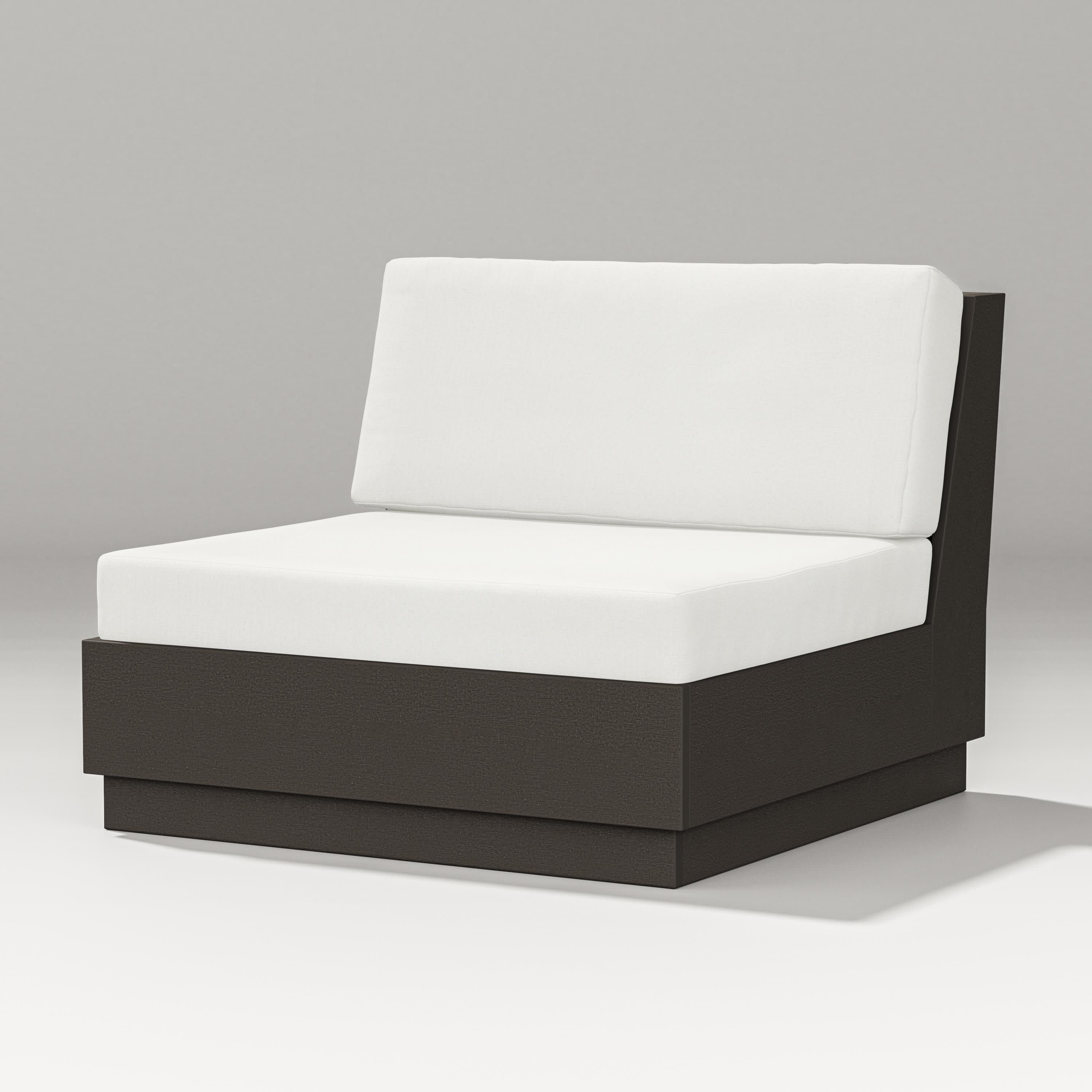 Elevate Modular Armless Chair in Vintage Coffee / Natural Linen