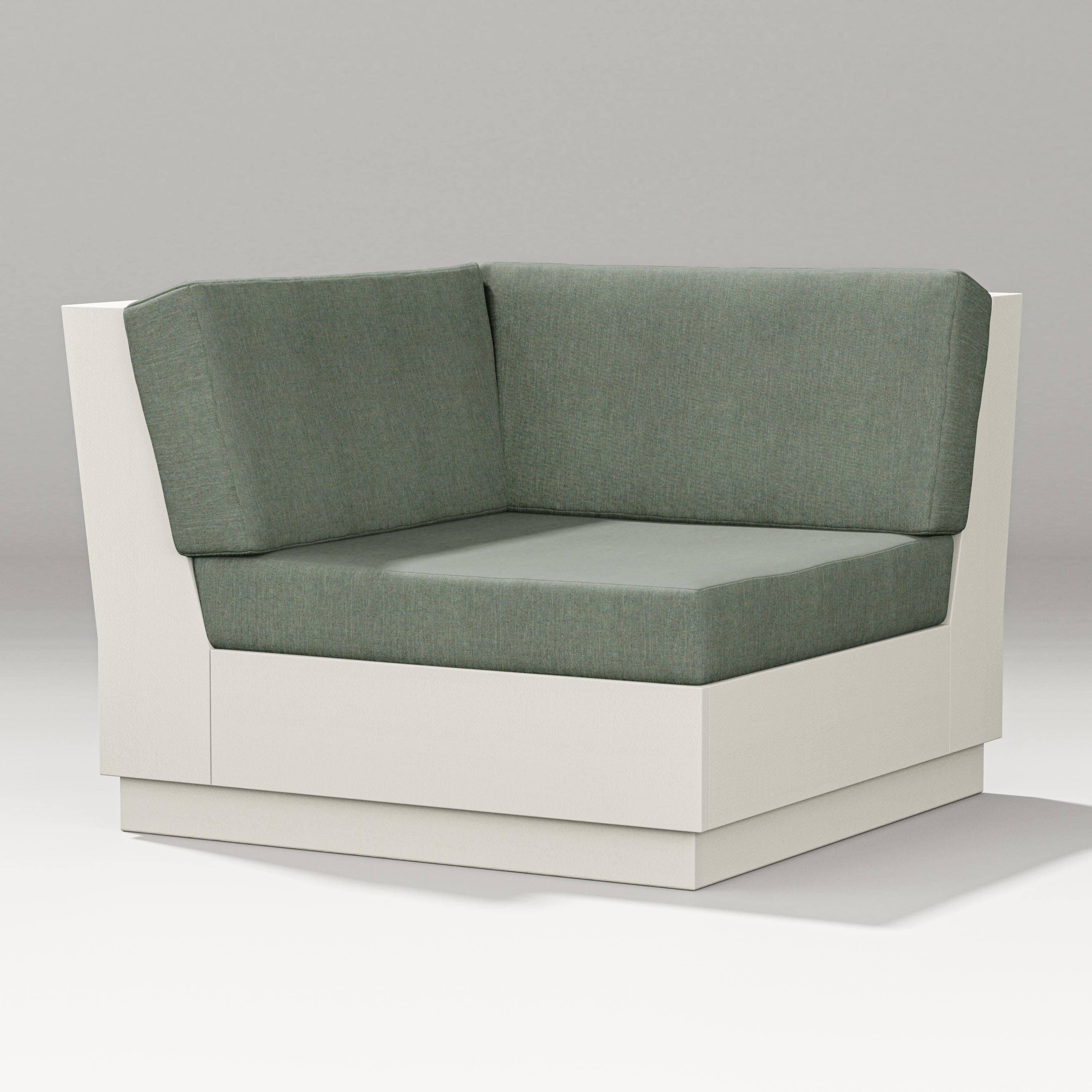 Elevate Modular Corner Chair in Vintage White / Cast Sage