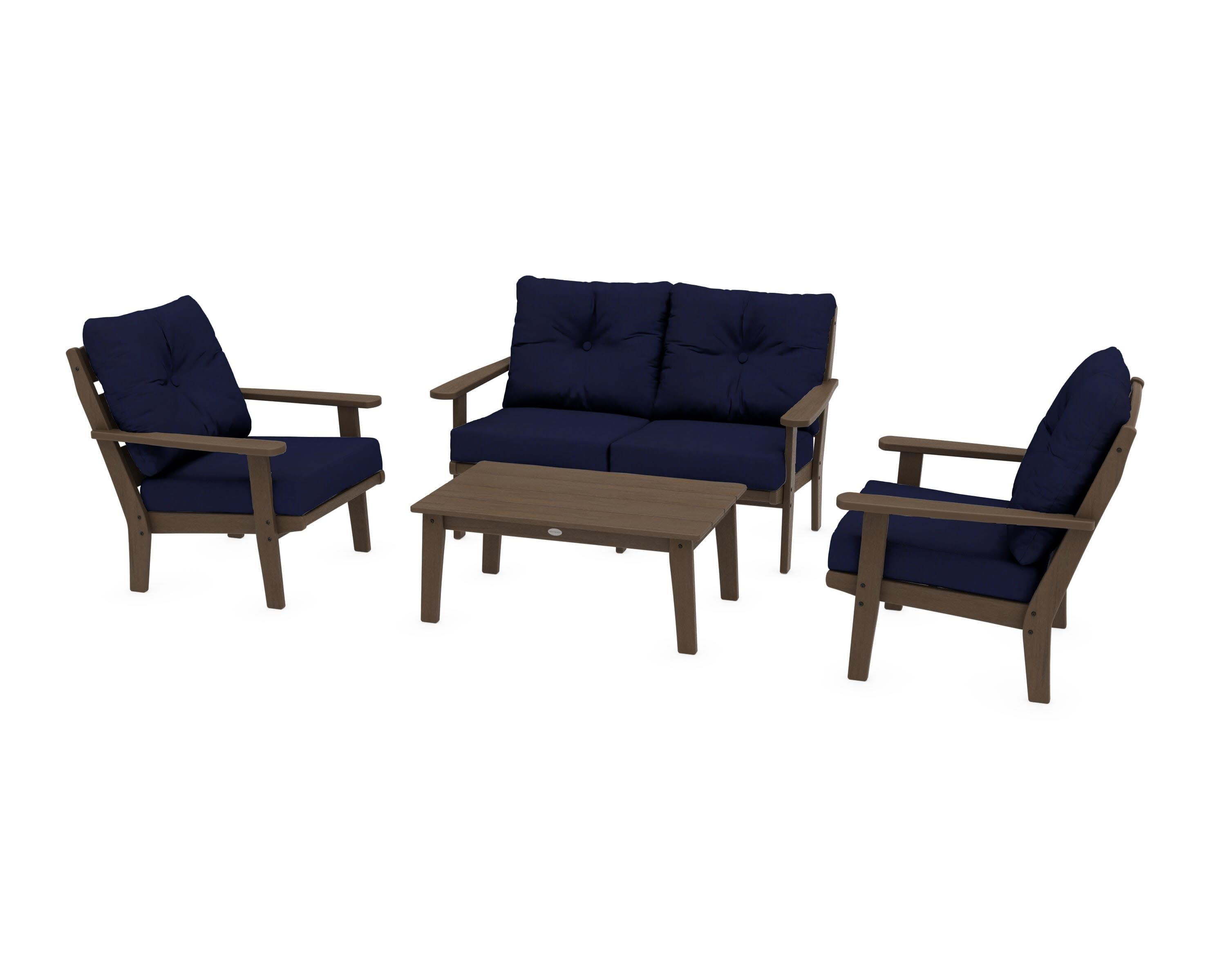 Lakeside 4-Piece Deep Seating Set in Kona / Navy