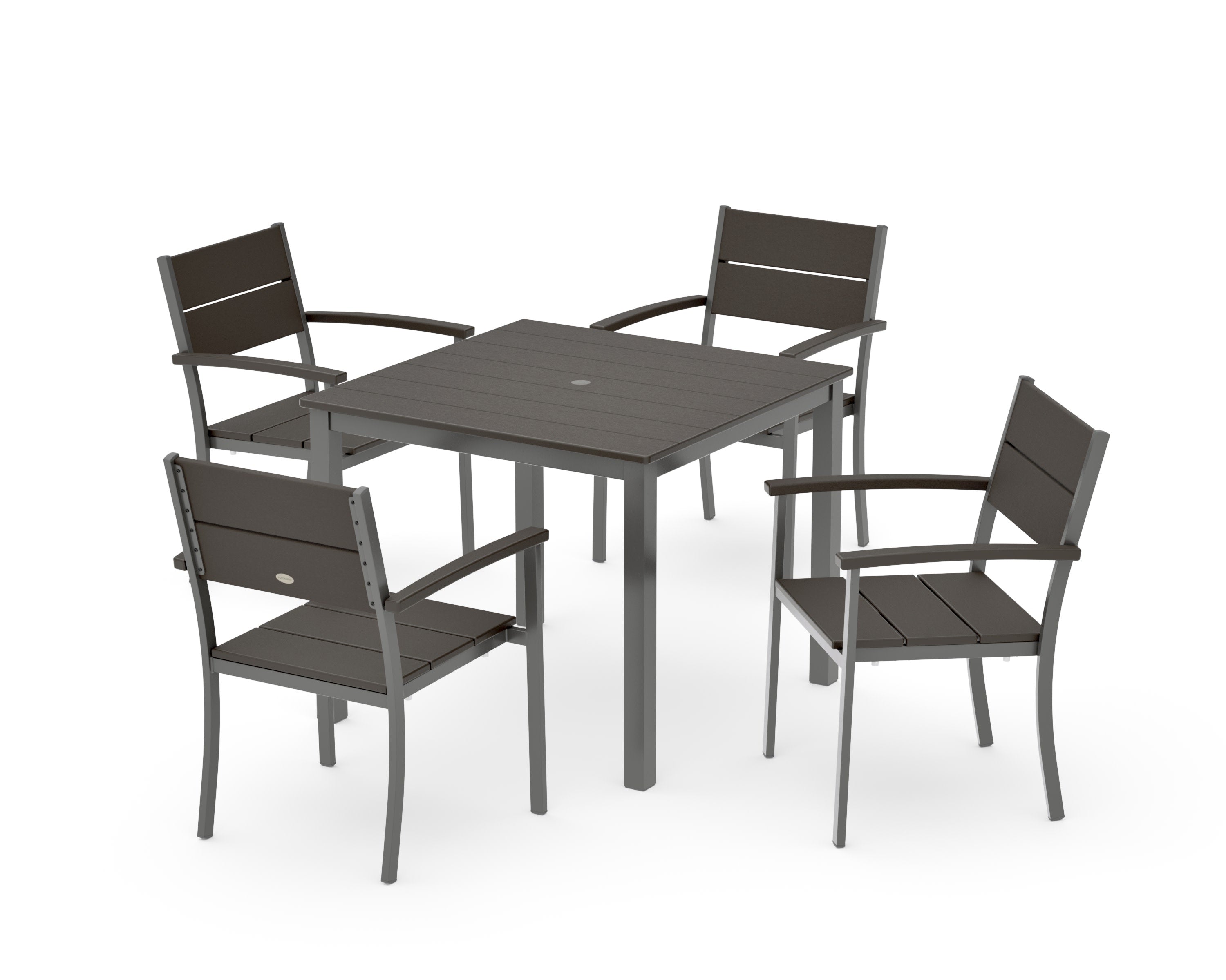 Main Street 5-Piece Dining Set in Charcoal / Vintage Coffee