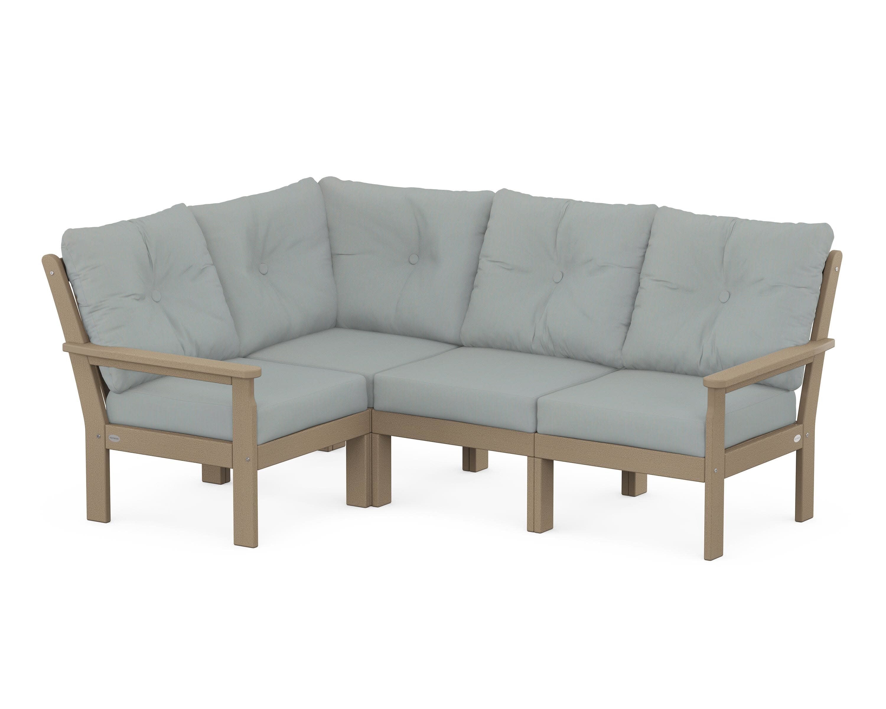 Vineyard 4-Piece Sectional in Vintage Sahara / Spa