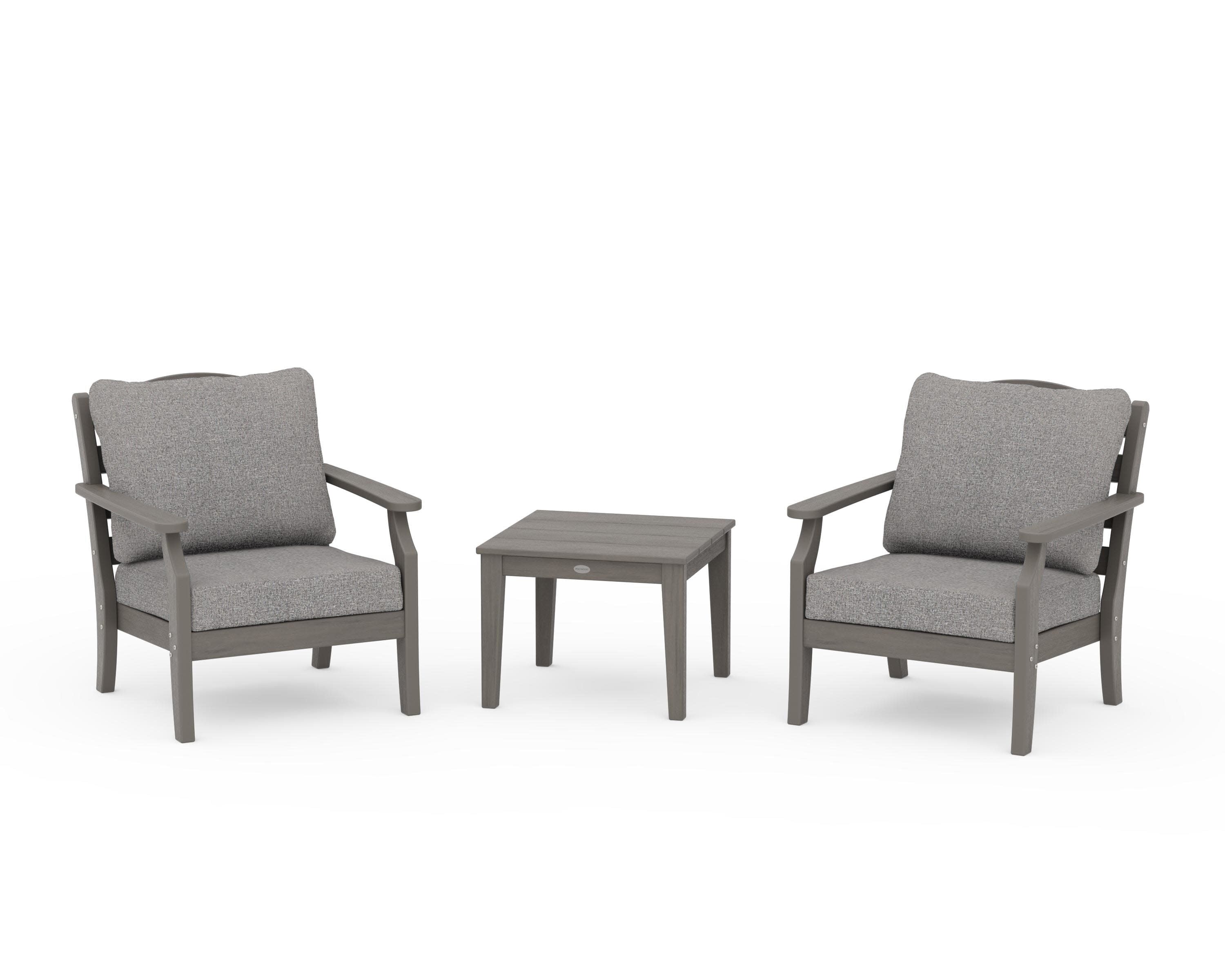 Savannah 3-Piece Deep Seating Set in Driftwood / Grey Mist