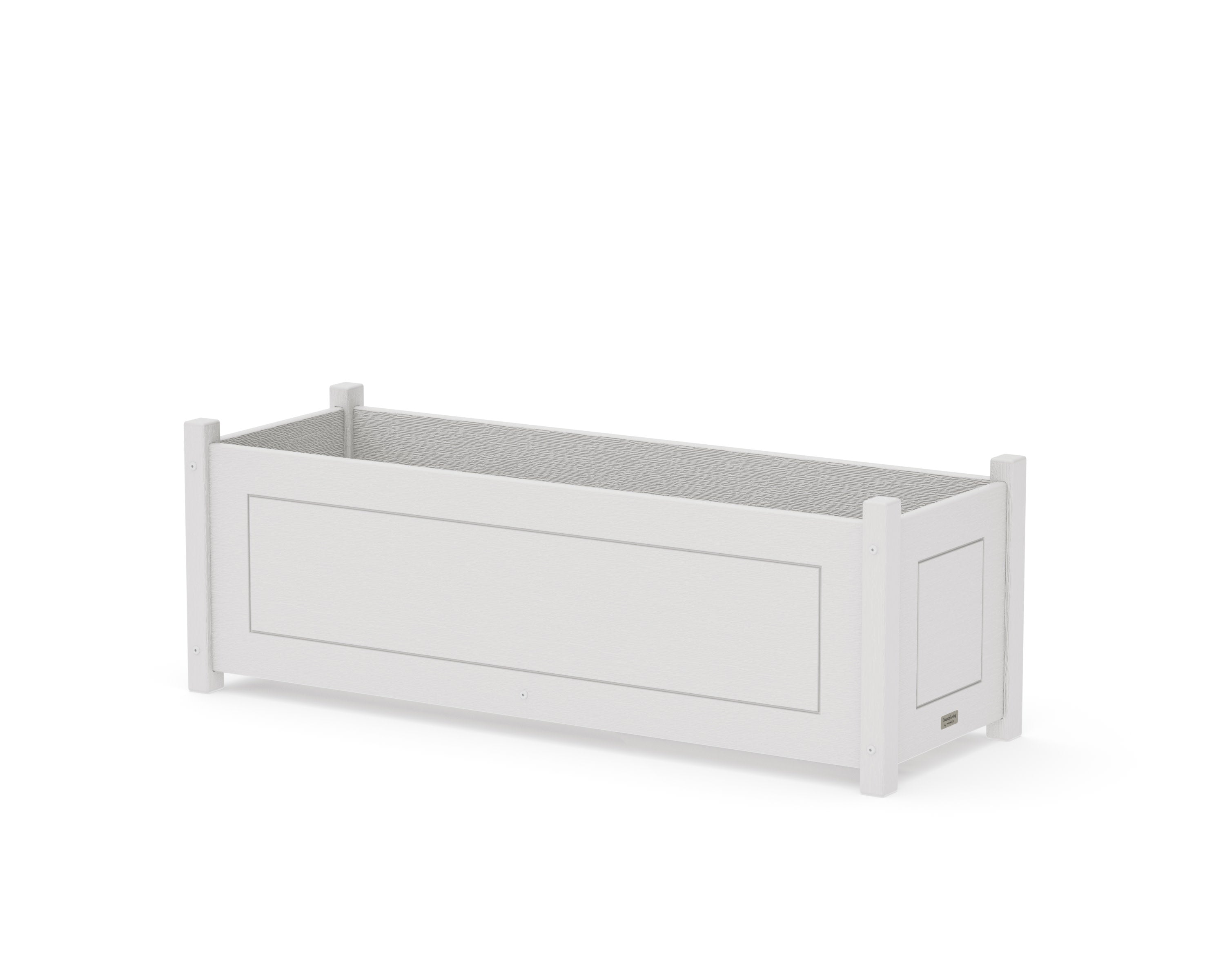 Country Living Rectangle Triple Planter Box in Vintage White