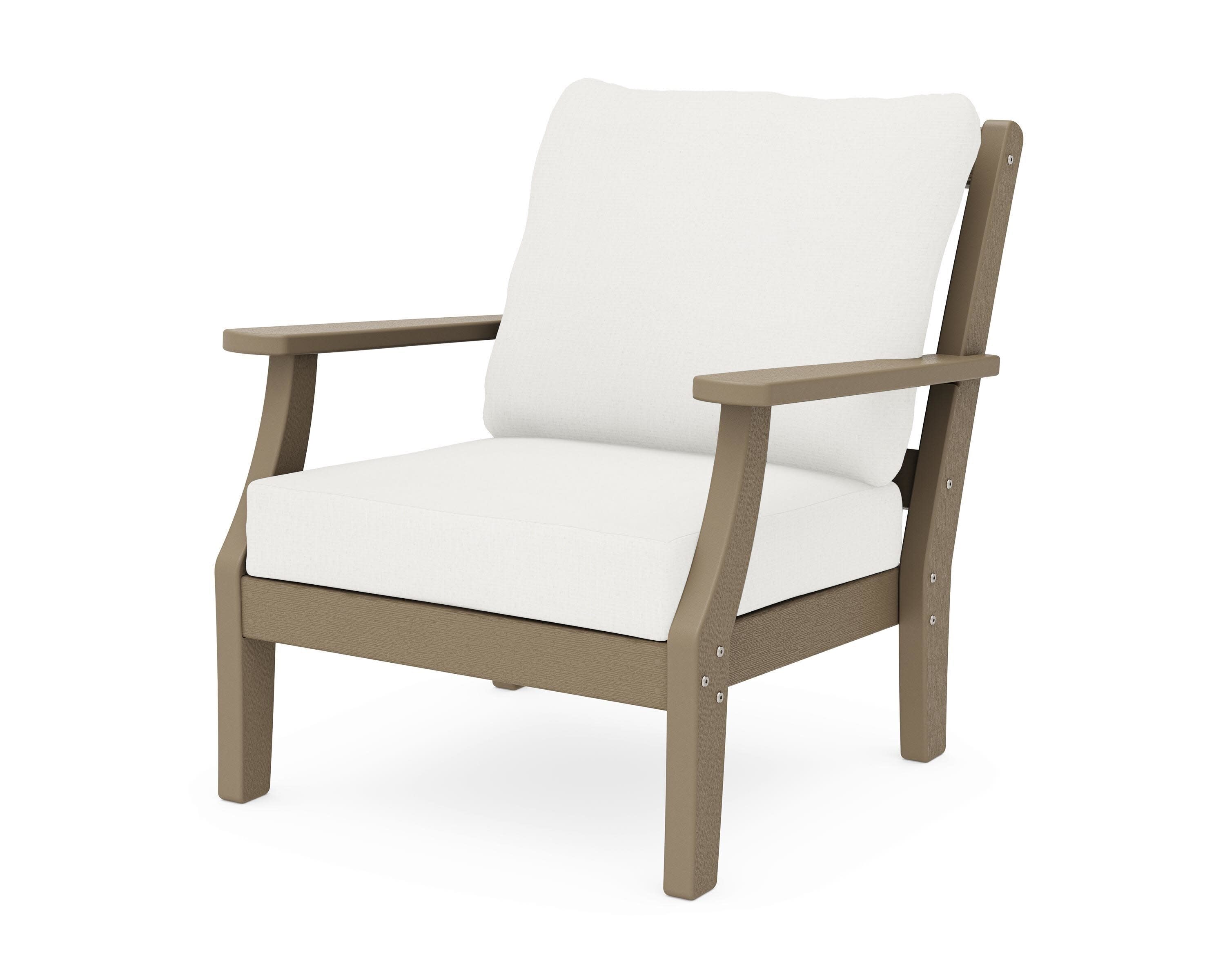 Chinoiserie Deep Seating Chair in Vintage Sahara / Natural Linen