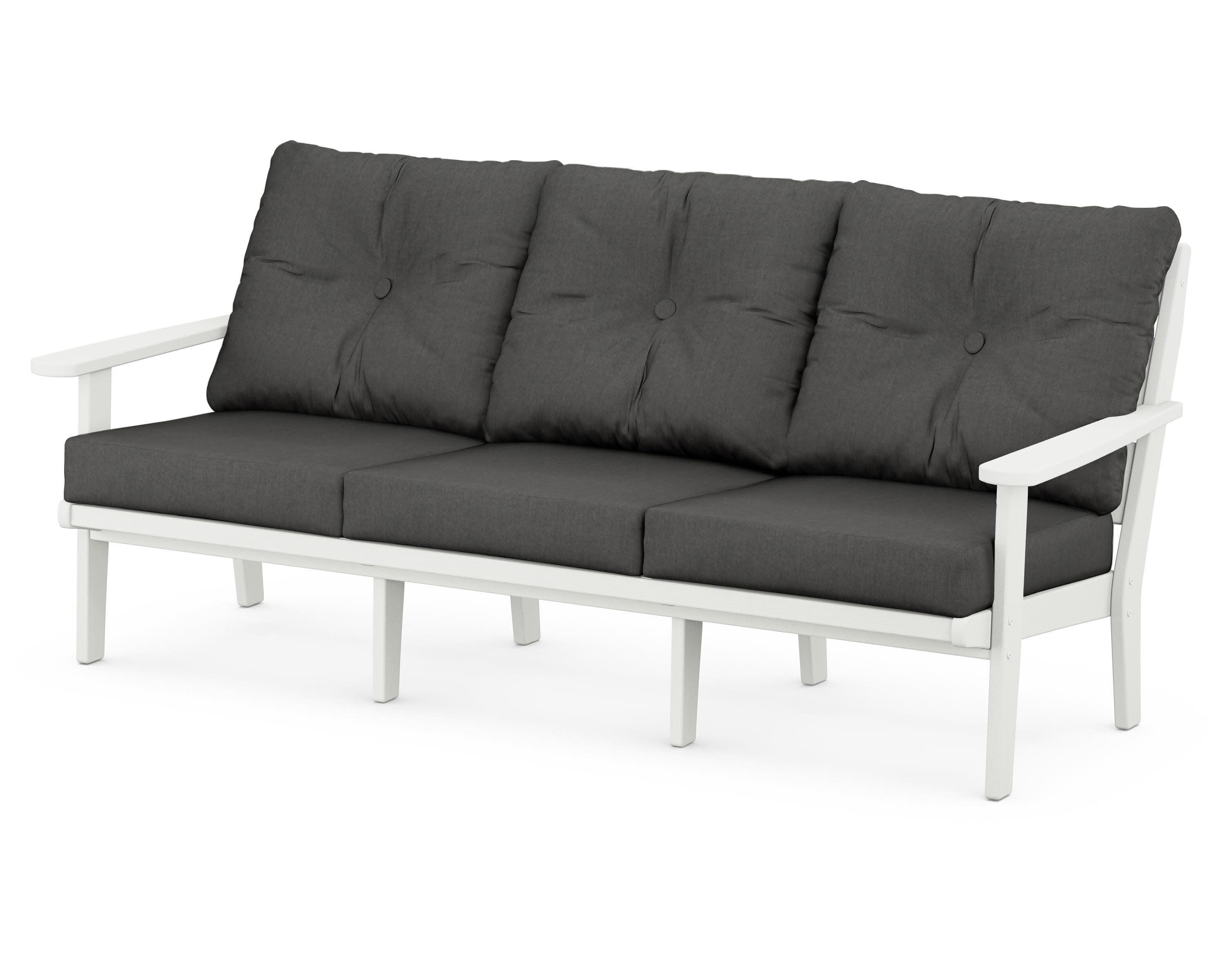 Lakeside Deep Seating Sofa in Vintage White / Spectrum Carbon