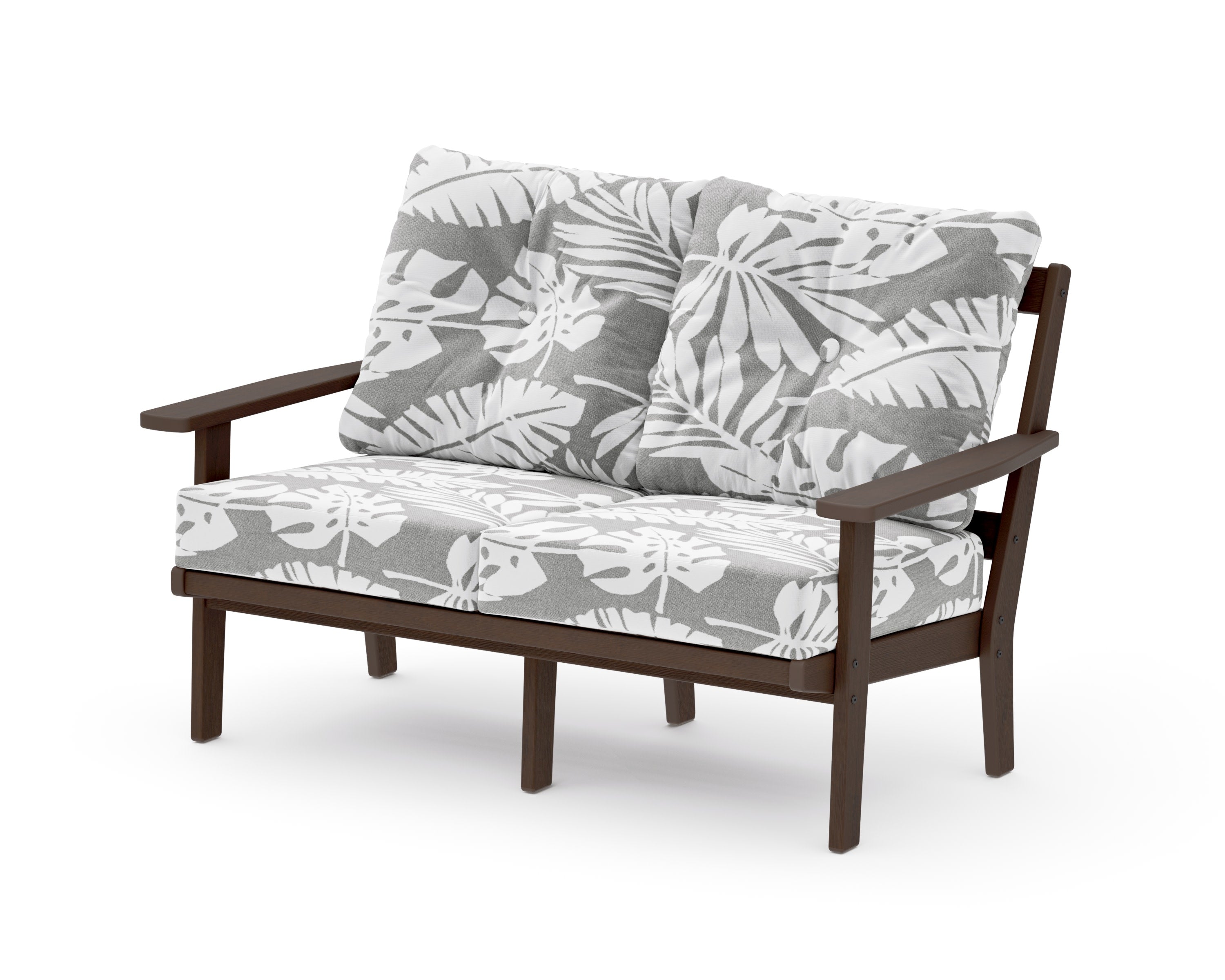 Prairie Deep SeatingLoveseat in Kona / Leaf Grey Mist