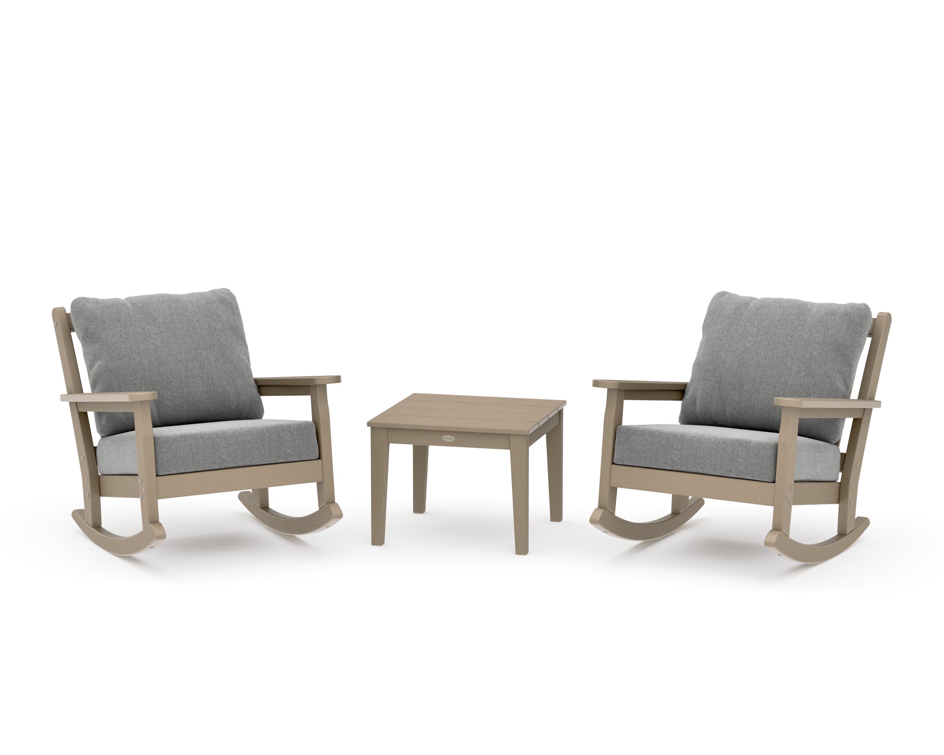 Chippendale 3-Piece Deep Seating Rocker Set in Vintage Sahara / Grey Mist