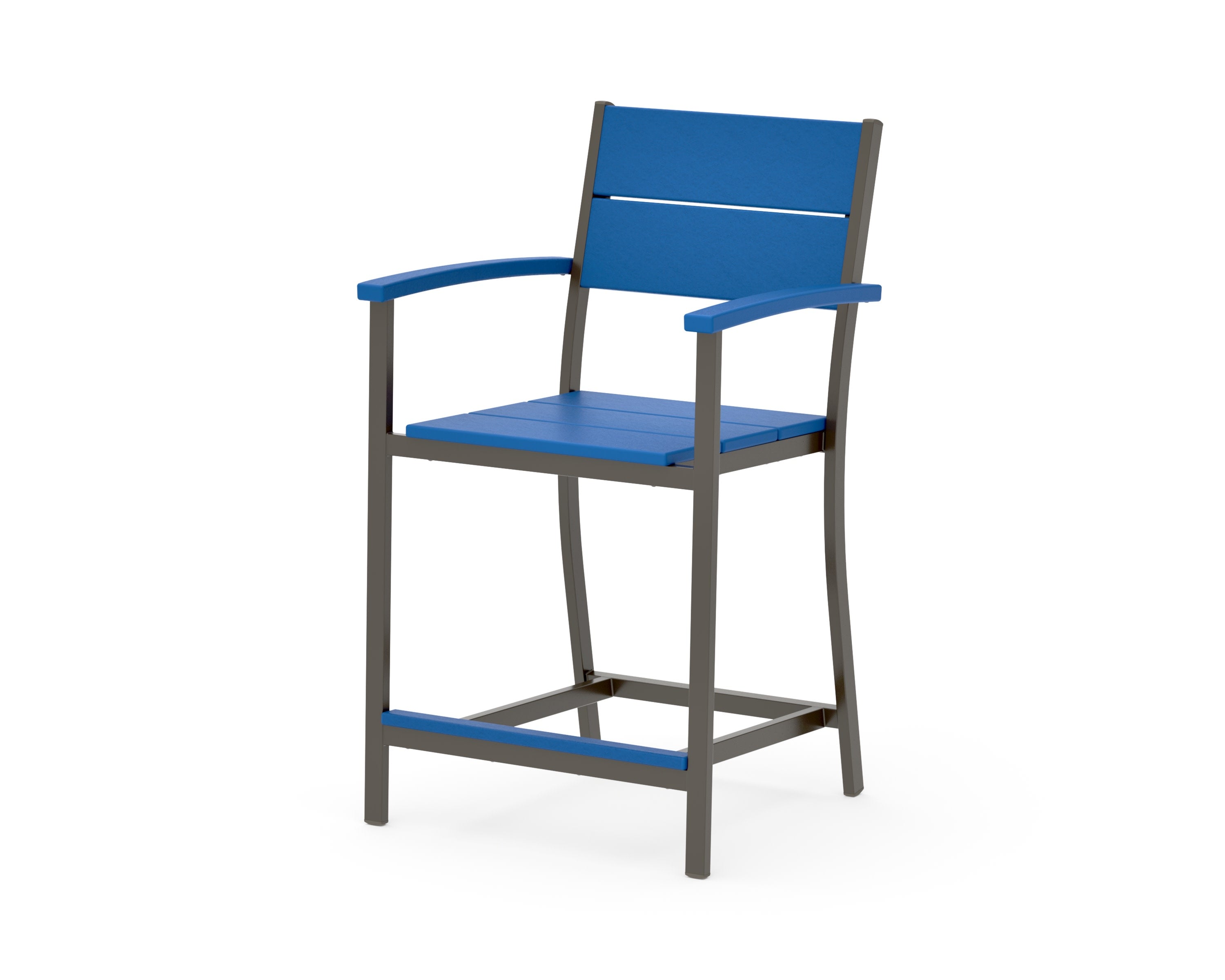 Main Street Counter Arm Chair in Bronze / Pacific Blue
