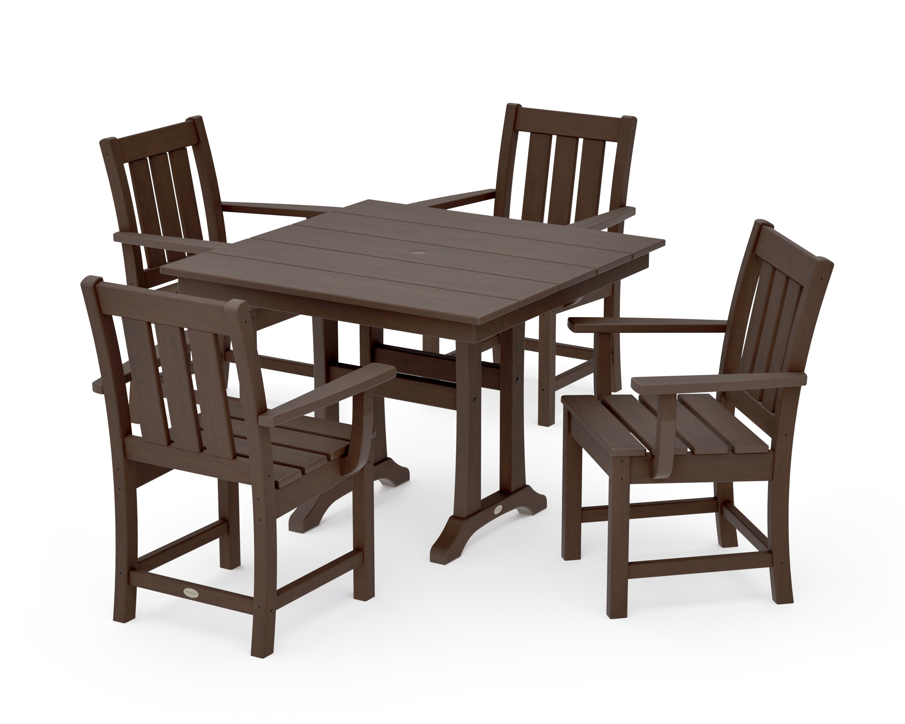 Oxford 5-Piece Farmhouse Dining Set with Trestle Legs in Kona