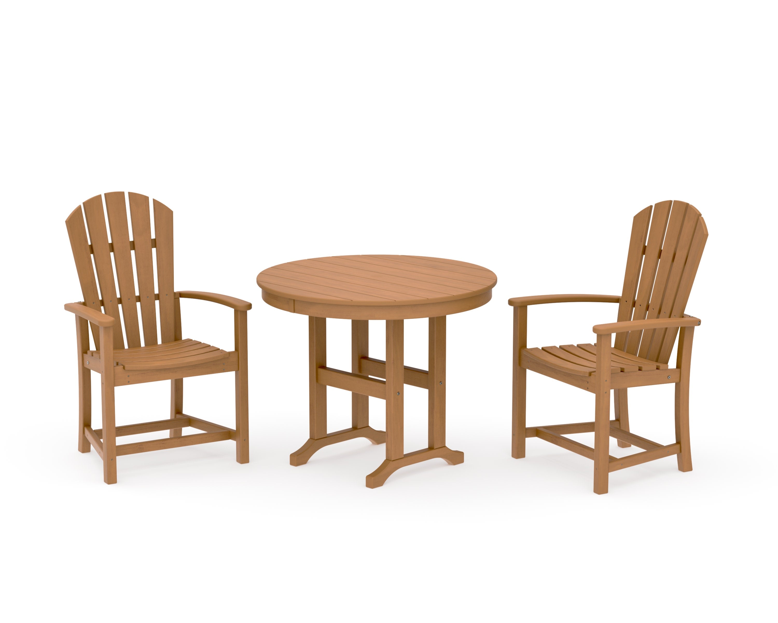 Palm Coast 3-Piece Round Farmhouse Dining Set in Natural