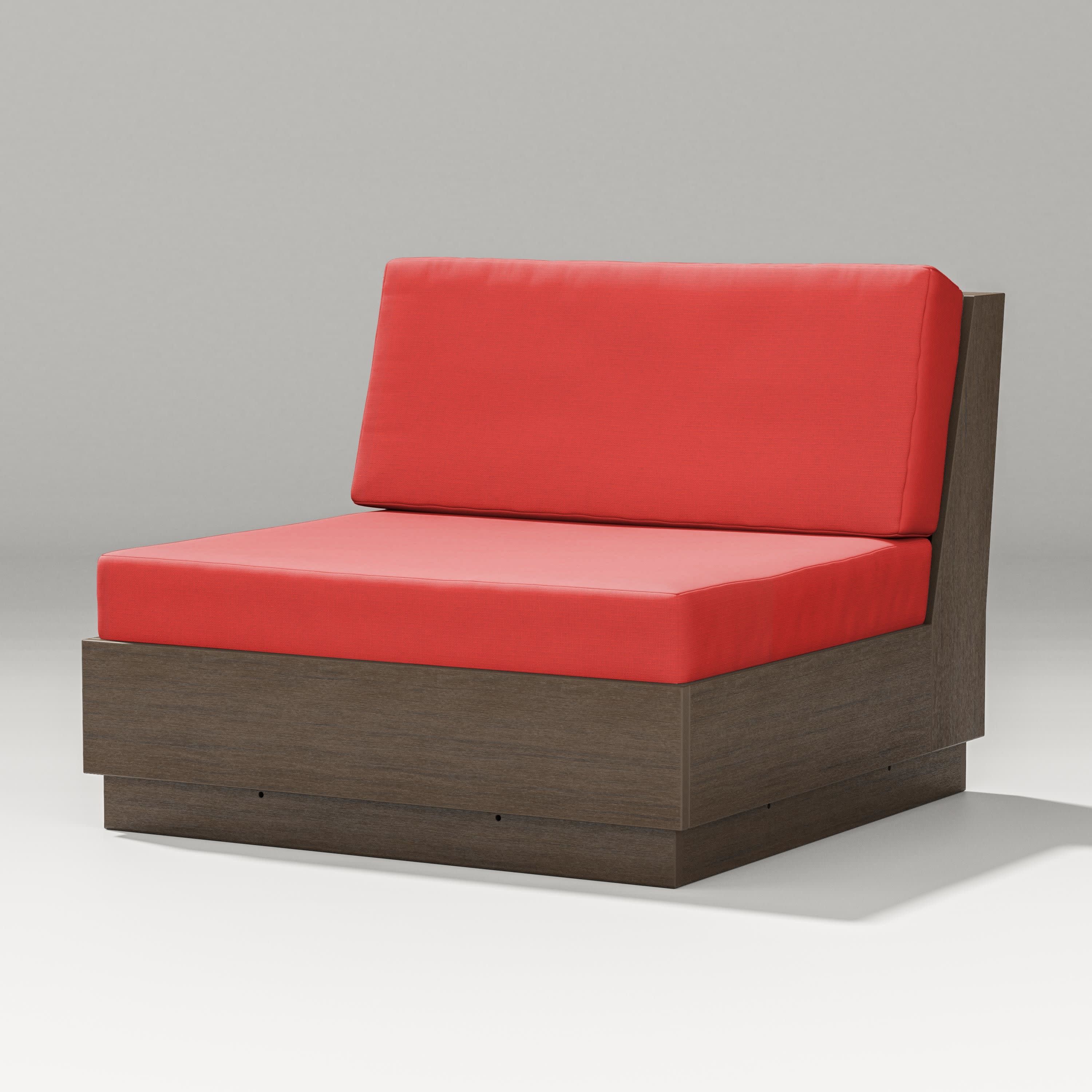 Elevate Modular Armless Chair in Kona / Crimson Linen
