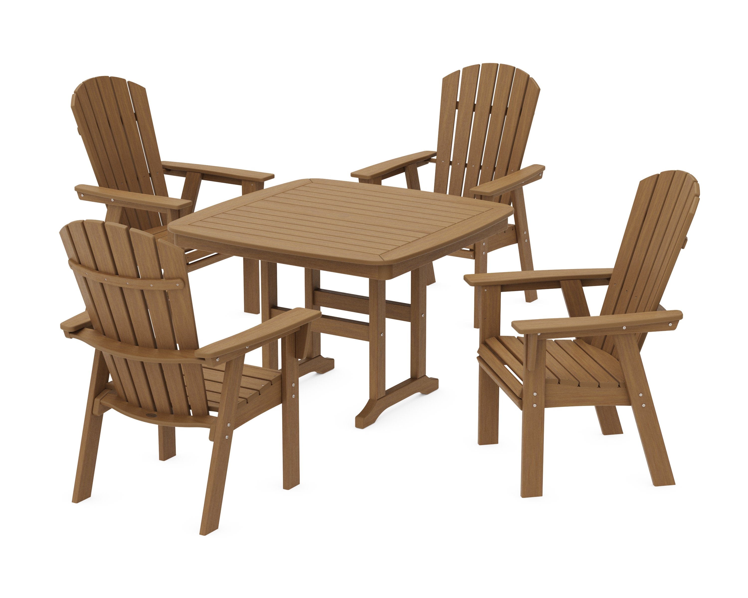 Nautical Curveback Adirondack 5-Piece Dining Set in Natural