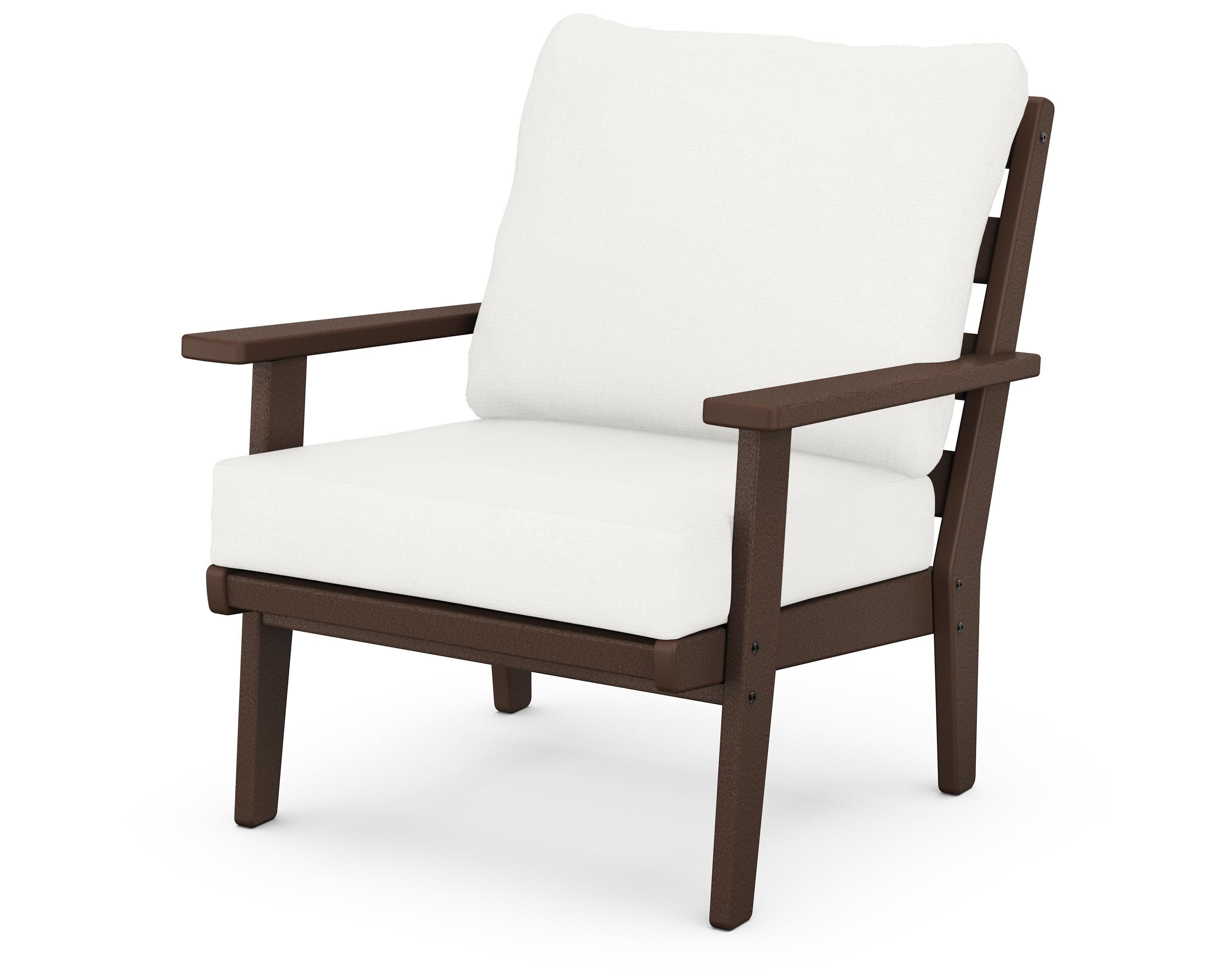 Grant Park Deep Seating Chair in Mahogany / Natural Linen