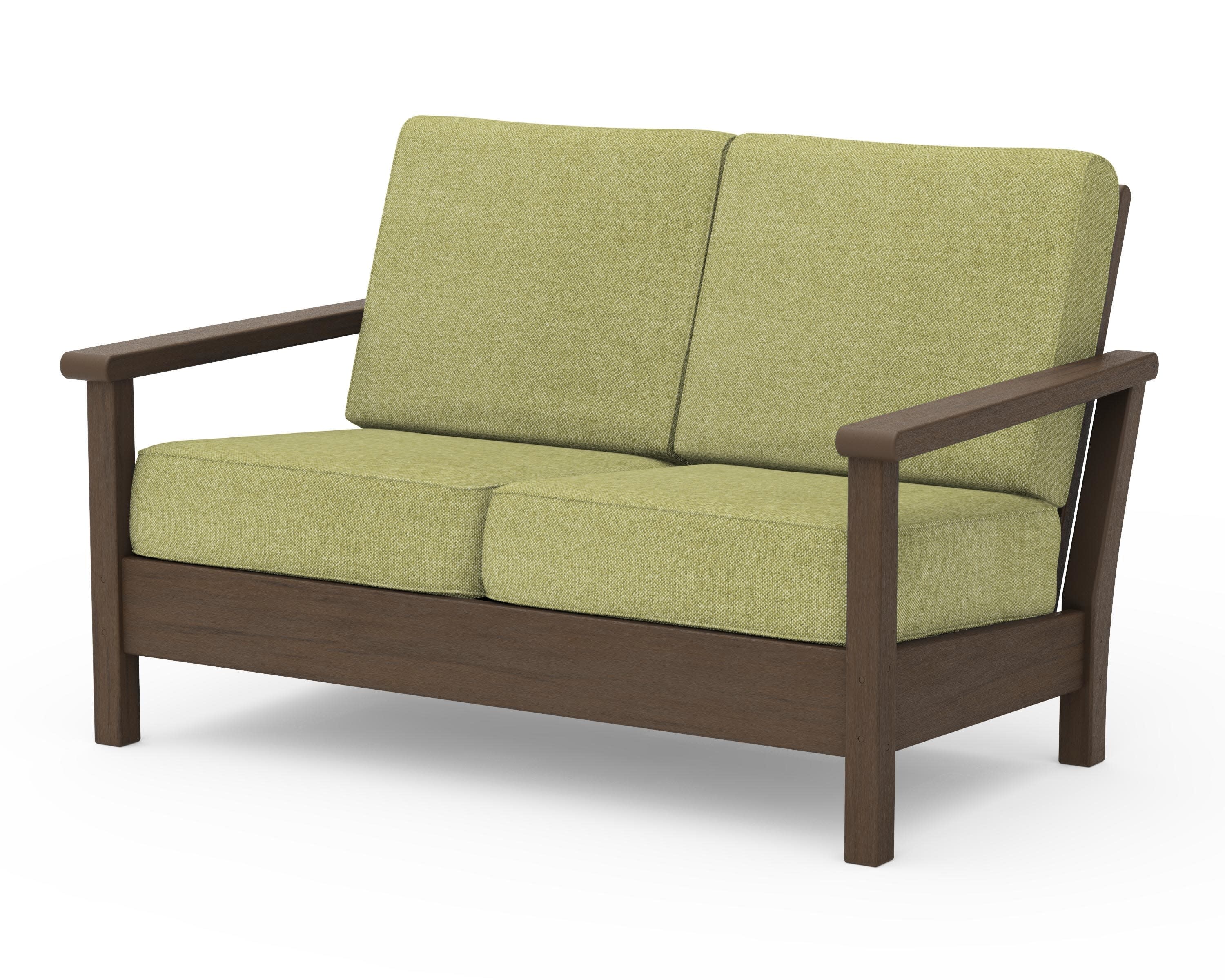 Harbour Deep Seating Loveseat in Kona / Chartreuse Boucle