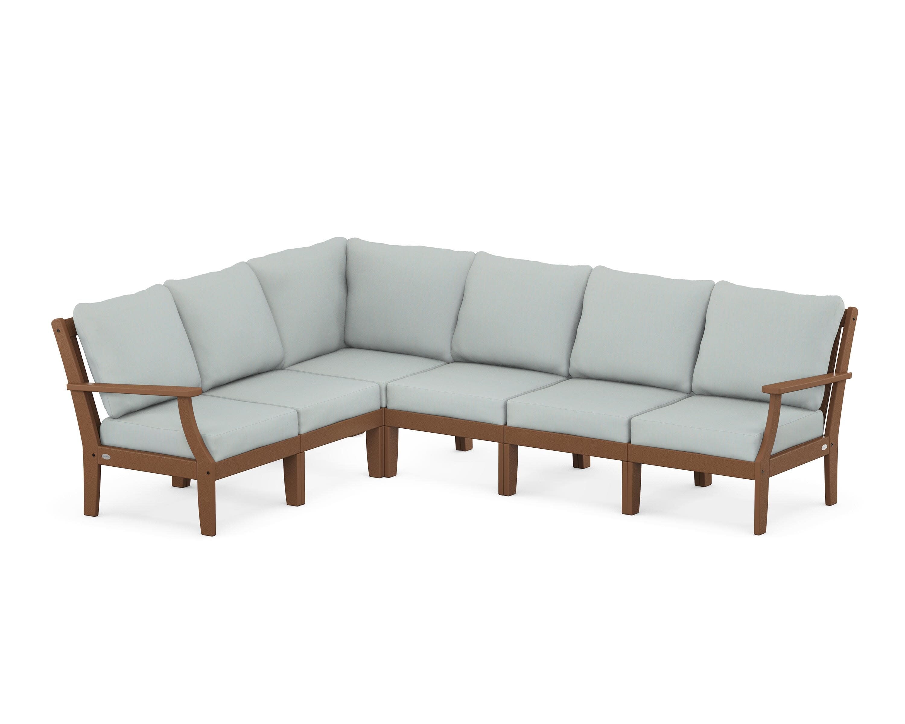 Braxton Modular 6-Piece Deep Seating Set in Teak / Spa