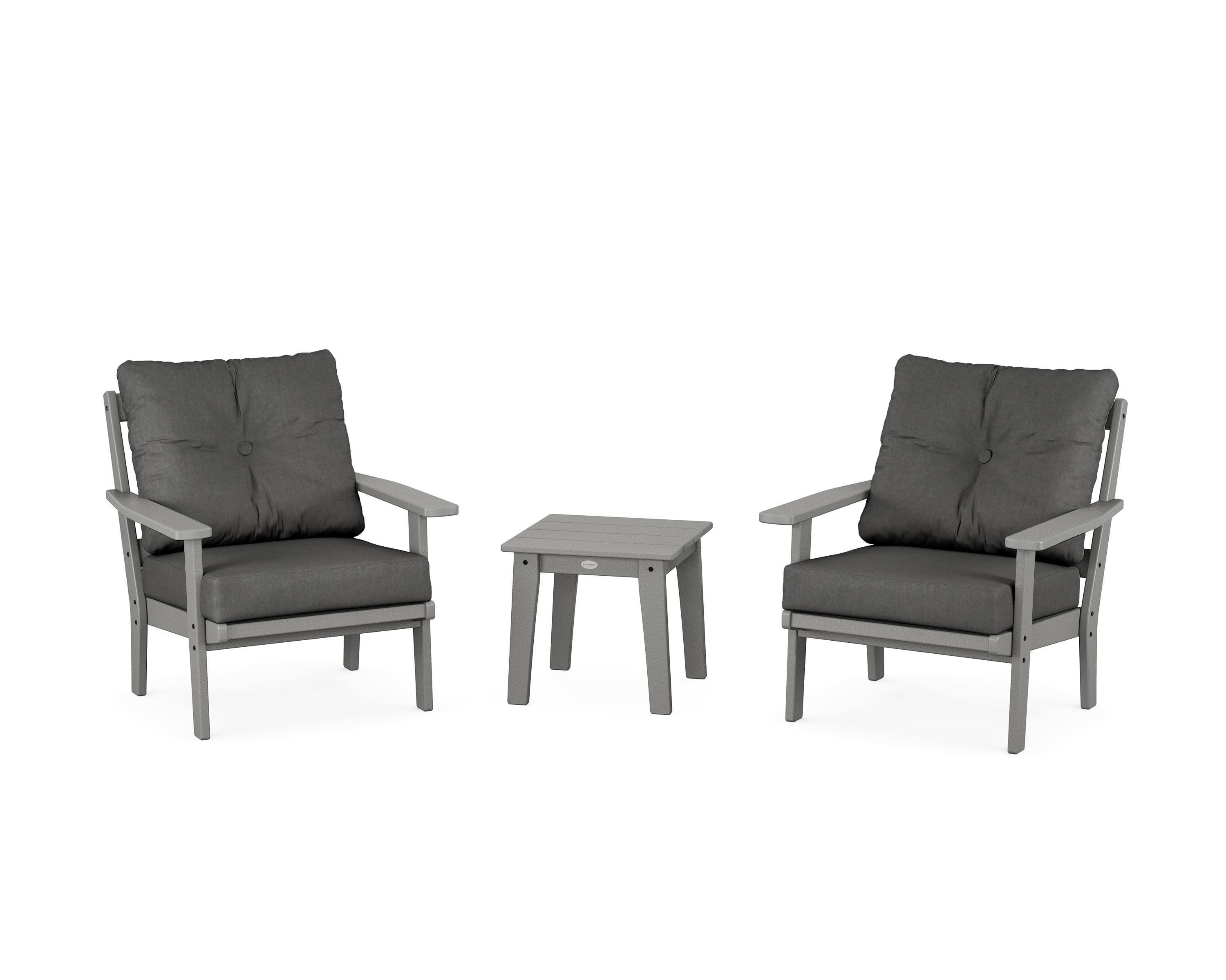 Prairie 3-Piece Deep Seating Set in Slate Grey / Spectrum Carbon