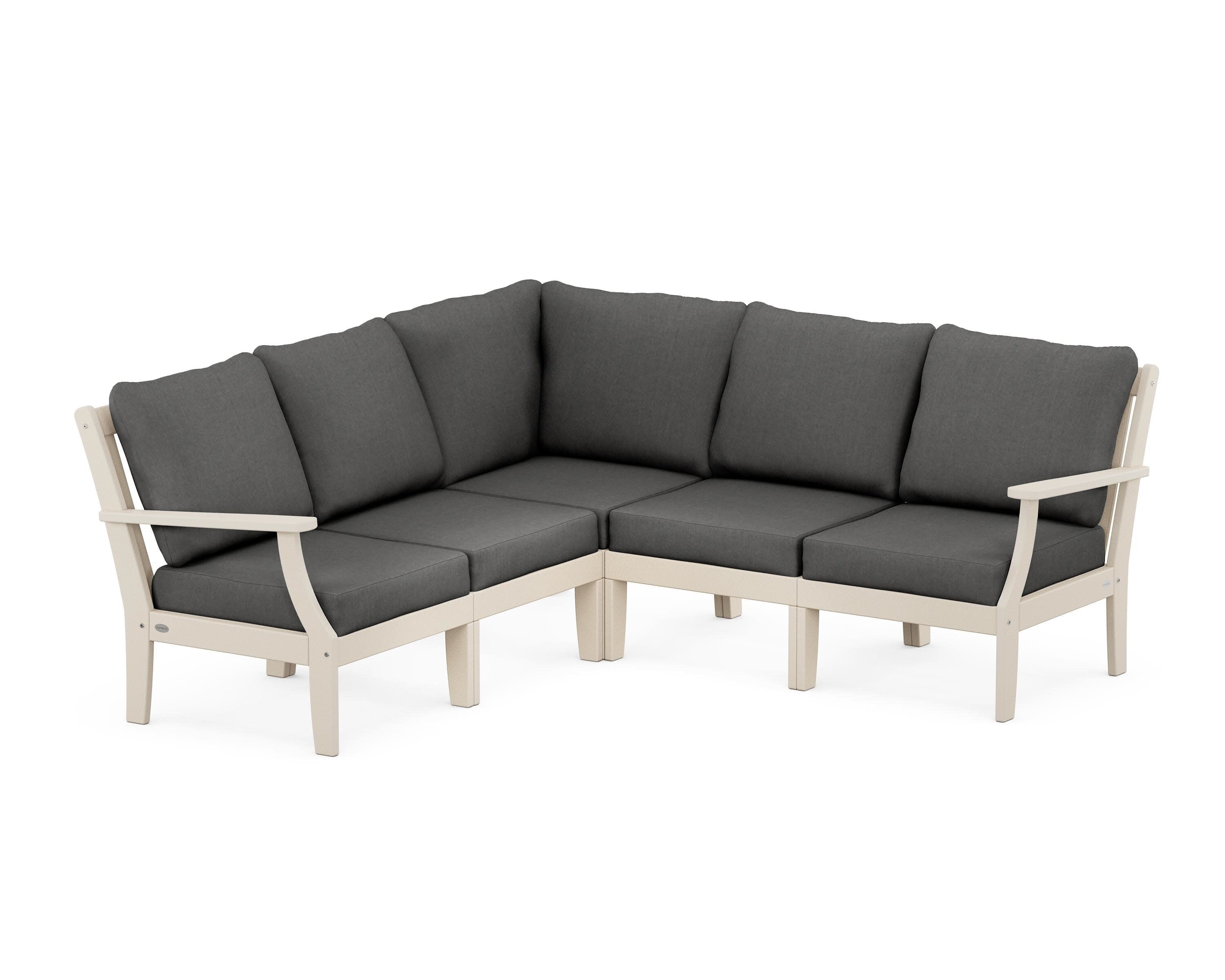 Braxton Modular 5-Piece Deep Seating Set in Sand / Spectrum Carbon